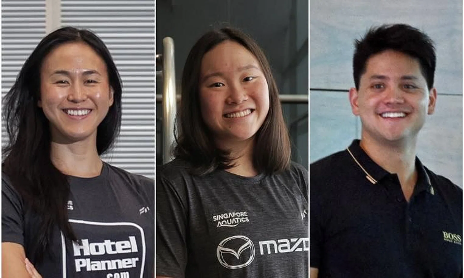 Olympic champion Joseph Schooling (right) urged the fraternity to move on from the incident involving swimmers Quah Ting Wen (left) and Gan Ching Hwee.
