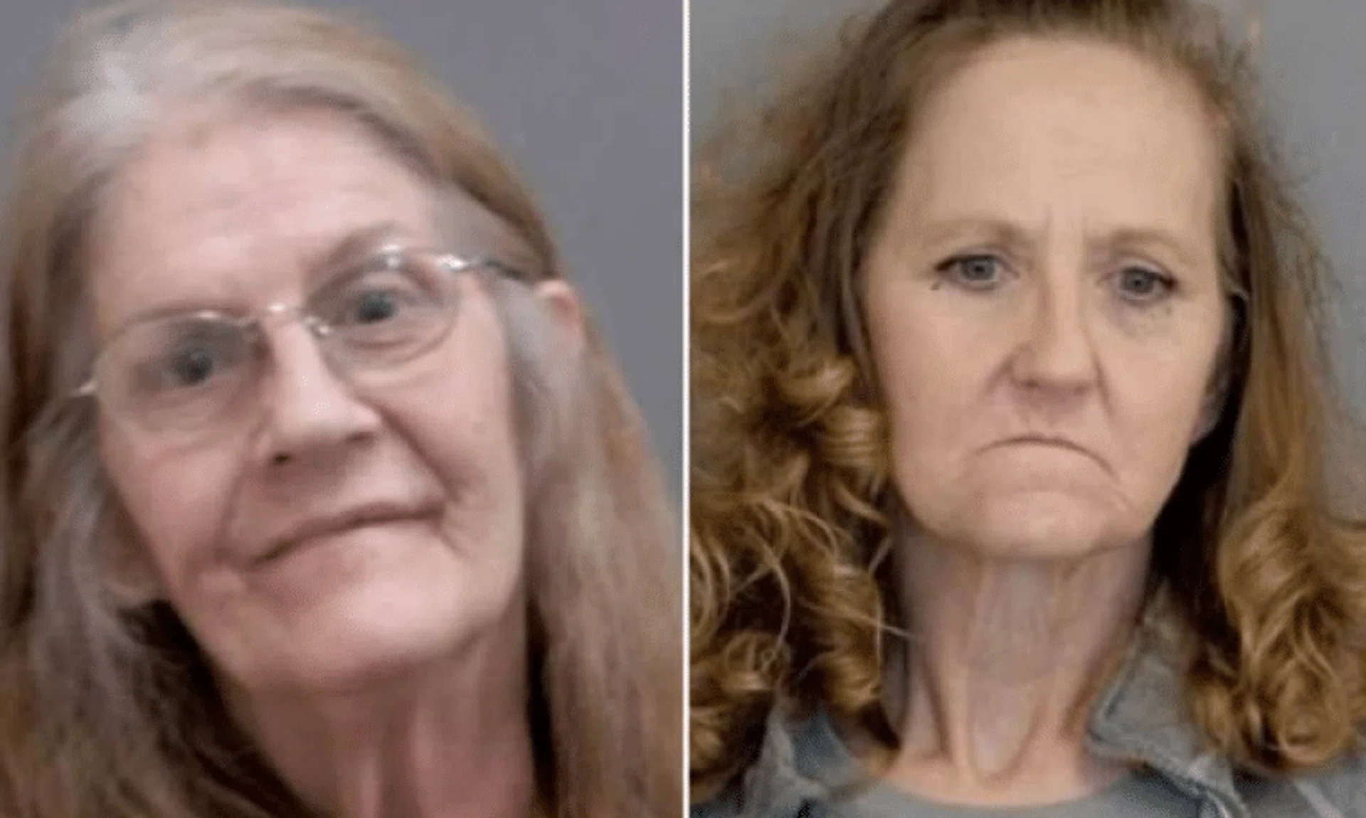 Loreen Bea Feralo (right) and Karen Casbohm are accused of driving a dead man to a bank drive-through window to withdraw money from his account.