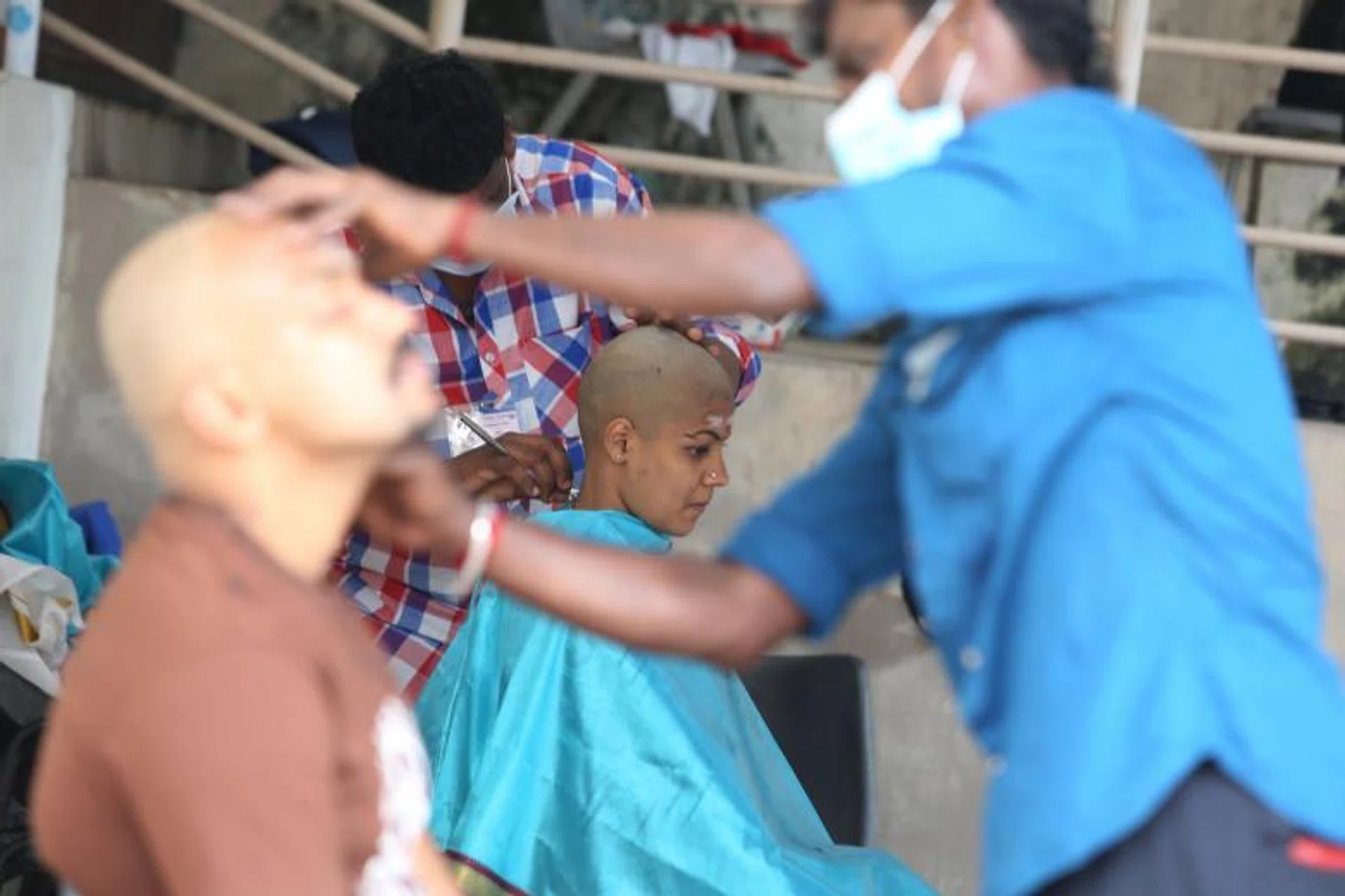 In spite of Thaipusam not having a foot procession, certain elements such as the tonsuring of devotees are still in place at Sri Thendayuthapani Temple.