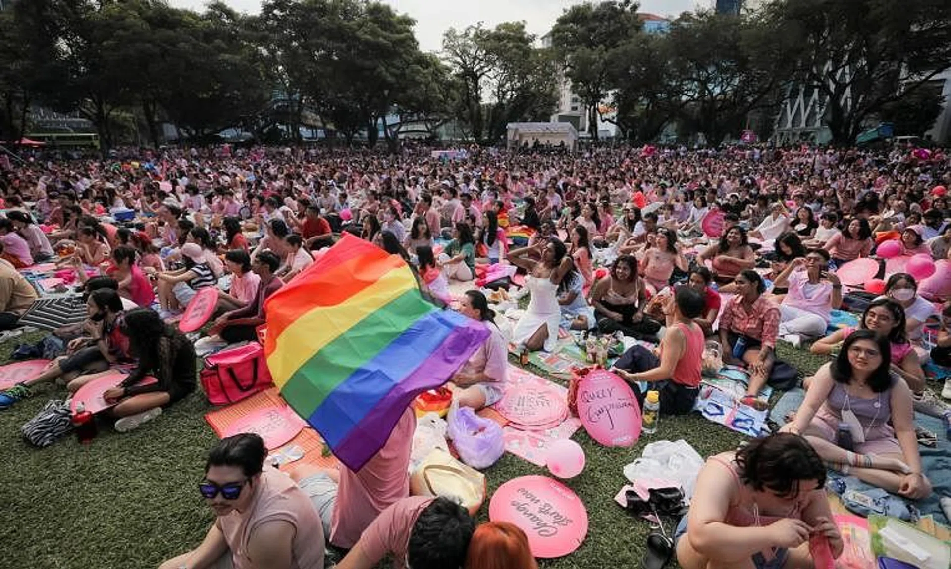 The Pink Dot rally at Hong Lim Park on June 18, 2022. Singapore is set to repeal Section 377A of the Penal Code.
