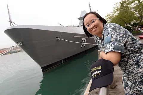She keeps a sharp eye out for pirates