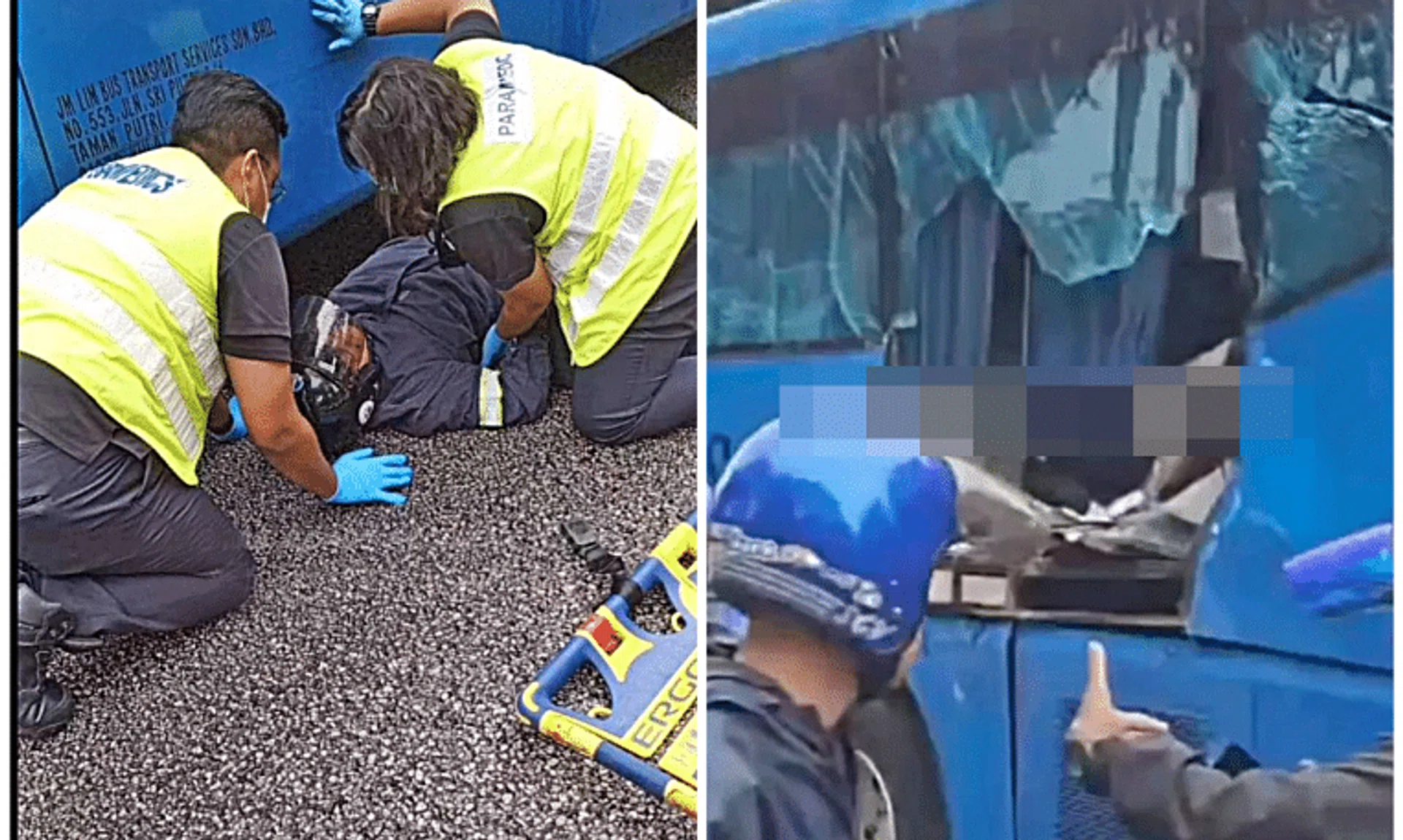 The police said they were alerted at 8.20am to the accident involving a car, a lorry, a bus and two motorcycles on the BKE towards Woodlands.