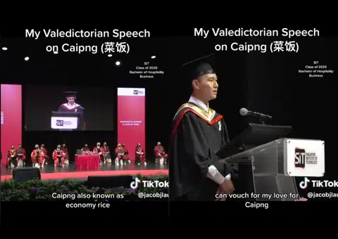 'Most S'porean grad speech ever': SIT student analogises cai fan to life
