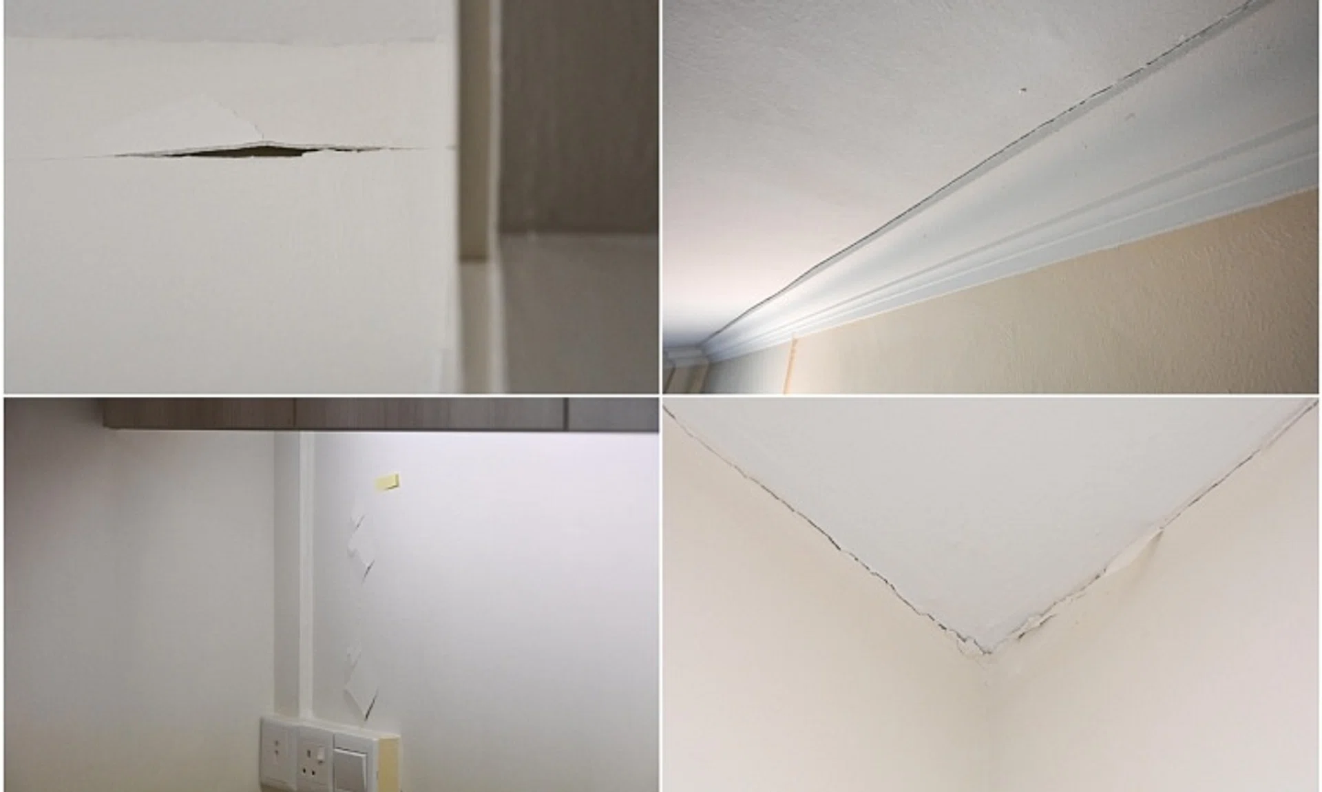 At least four households living on the top floor of the Jalan Tenaga estate in Bedok have noticed cracks in their flats.