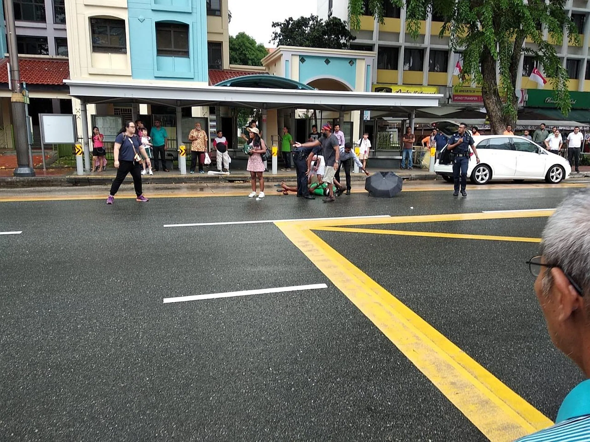 Witnesses said the victim was still lucid as he was lying on the ground, covered in blood. 