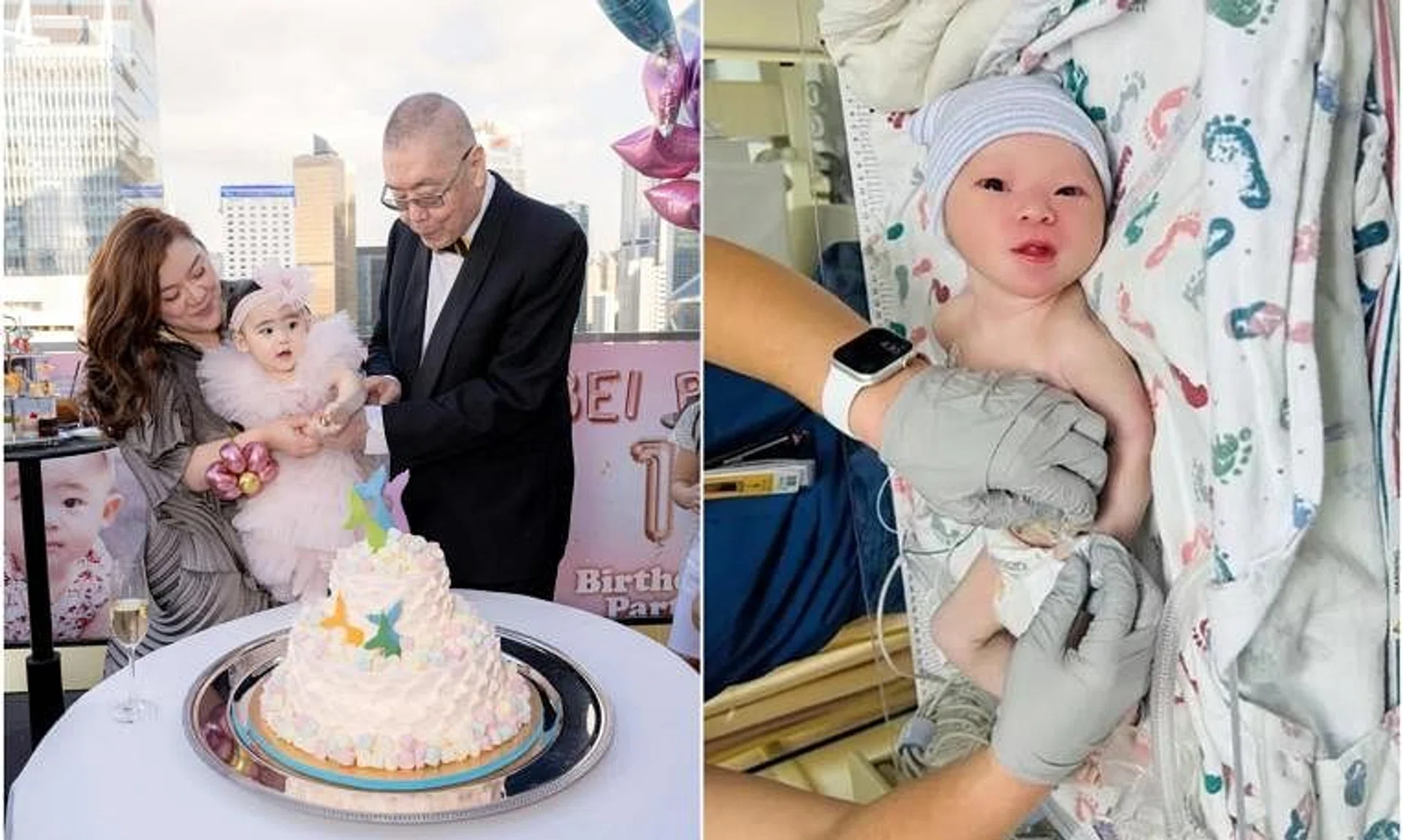 Chinese pianist Liu Shikun and wife Samantha Sun, seen with daughter Beibei (left), welcomed a baby boy (right).