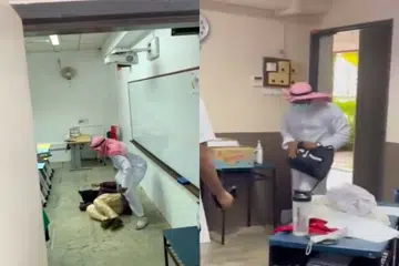 JC student performs mock execution in Arab-style garb during Racial Harmony Day