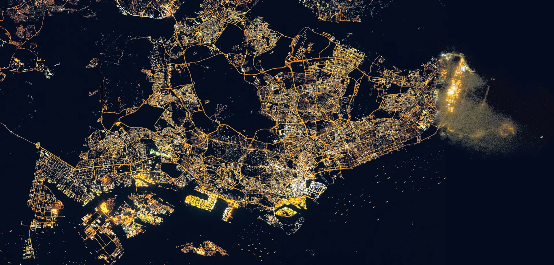 SO BRIGHT: A satellite picture of Singapore (above) taken on March 17. 
