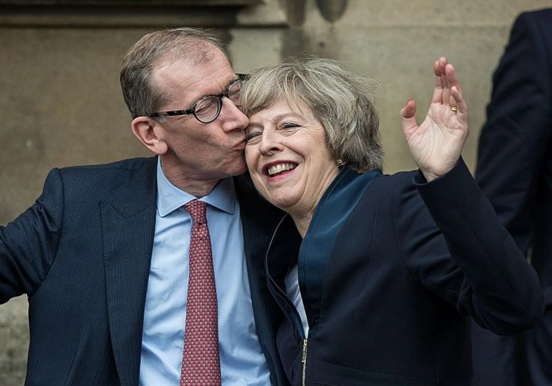 NEW LEADER: Britain's new prime minister Theresa May (above, right) with her husband Philip John May.