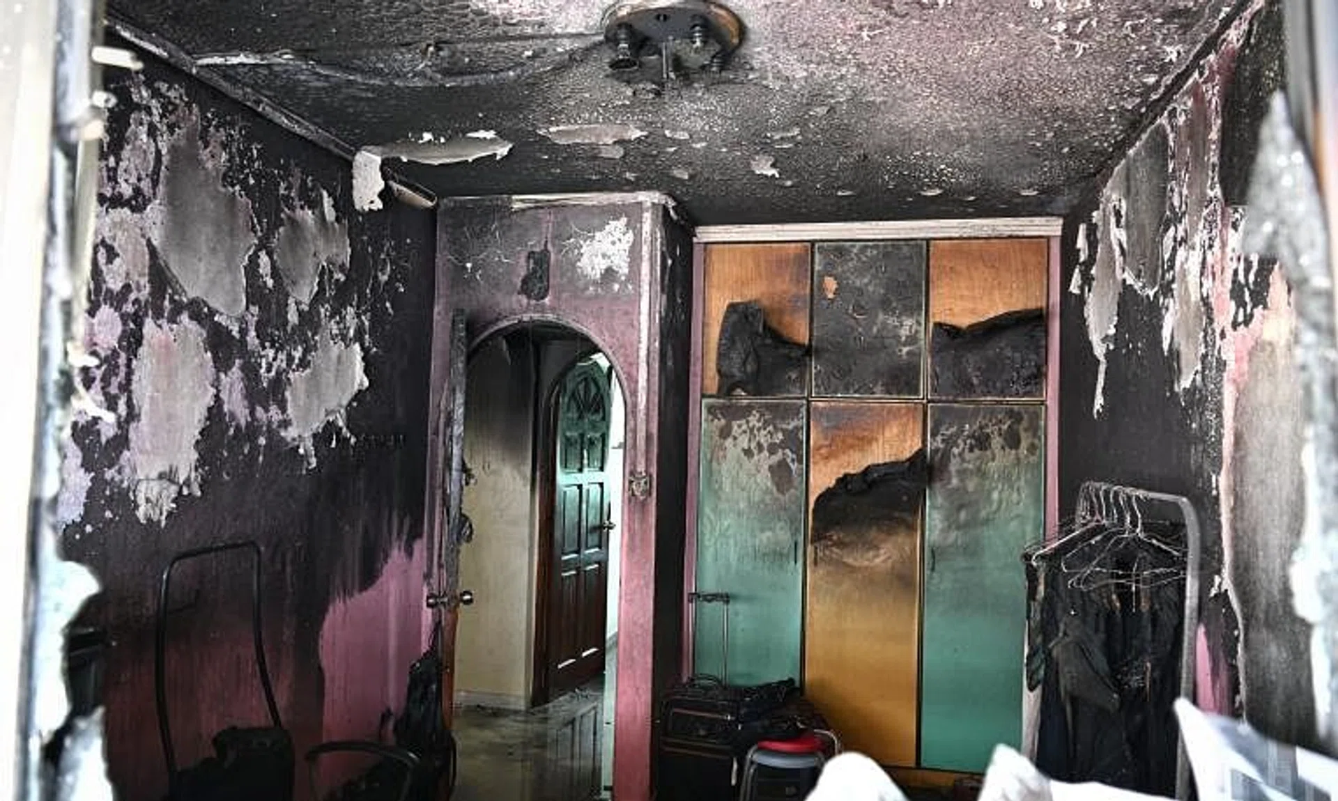 There were no reported injuries from the fire, which involved the contents of a bedroom.