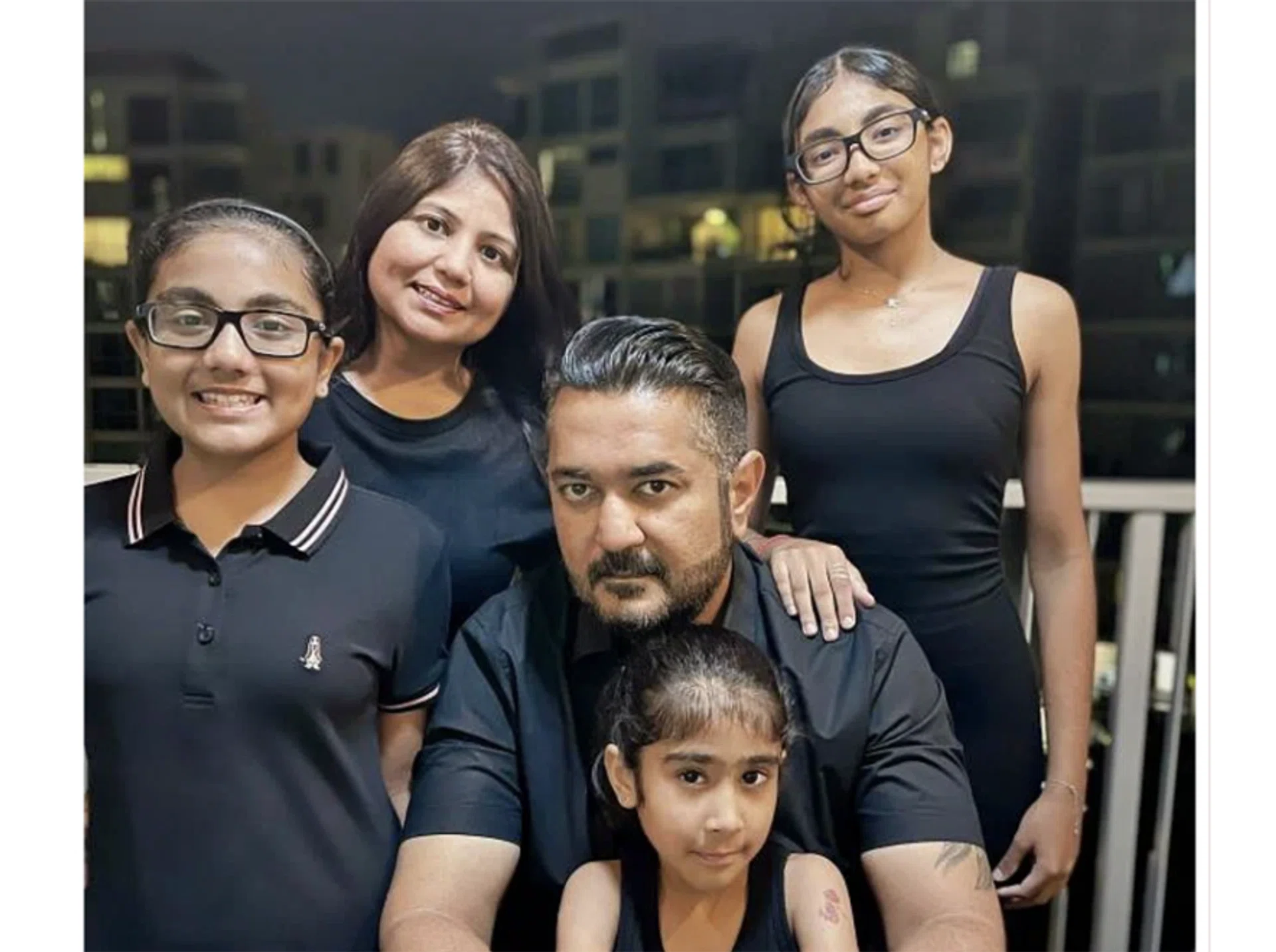 Kuldeep Singh and Kiranjit with their sporting children (from left) Kushvin, Kavneet and Kareen. 