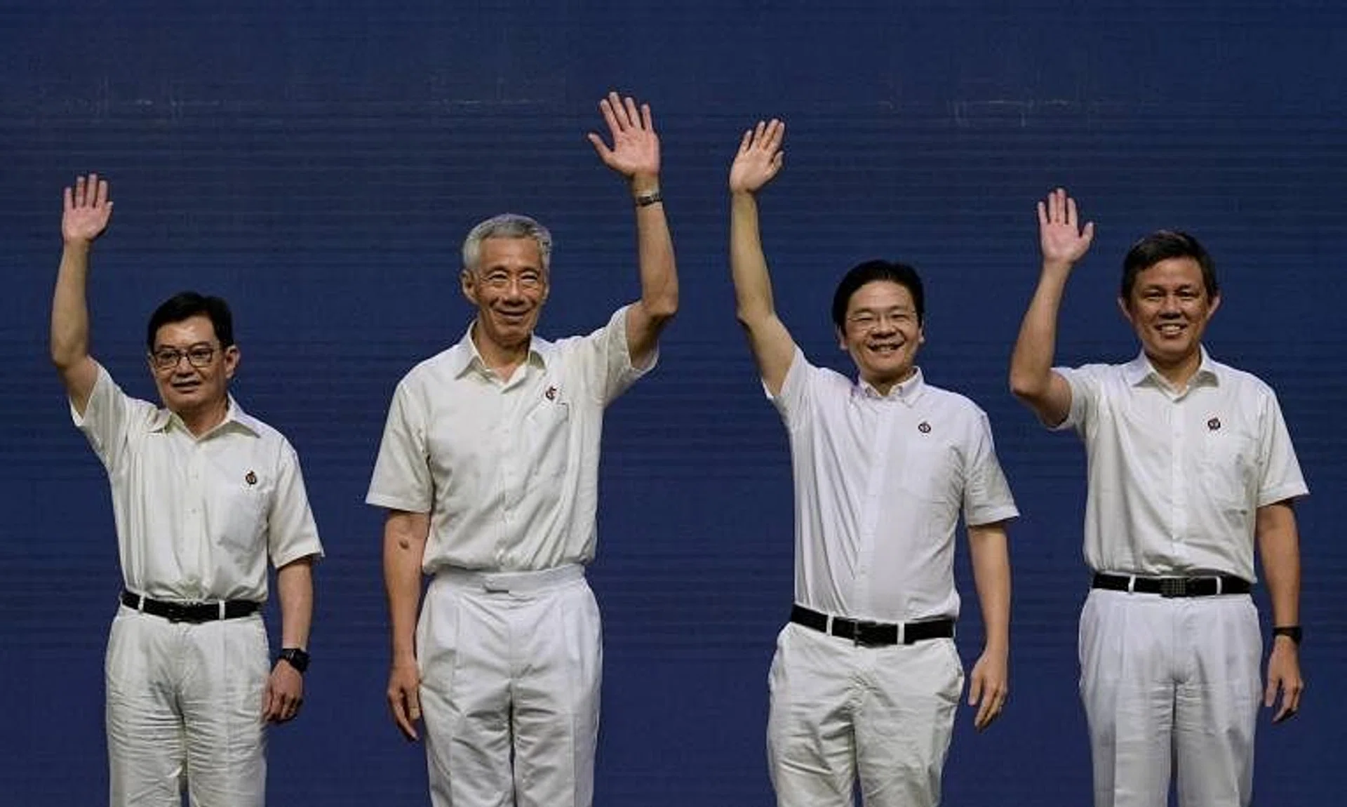 (From left) Deputy Prime Minister Heng Swee Keat, Prime Minister Lee Hsien Loong, Deputy Prime Minister Lawrence Wong and Education Minister Chan Chun Sing.