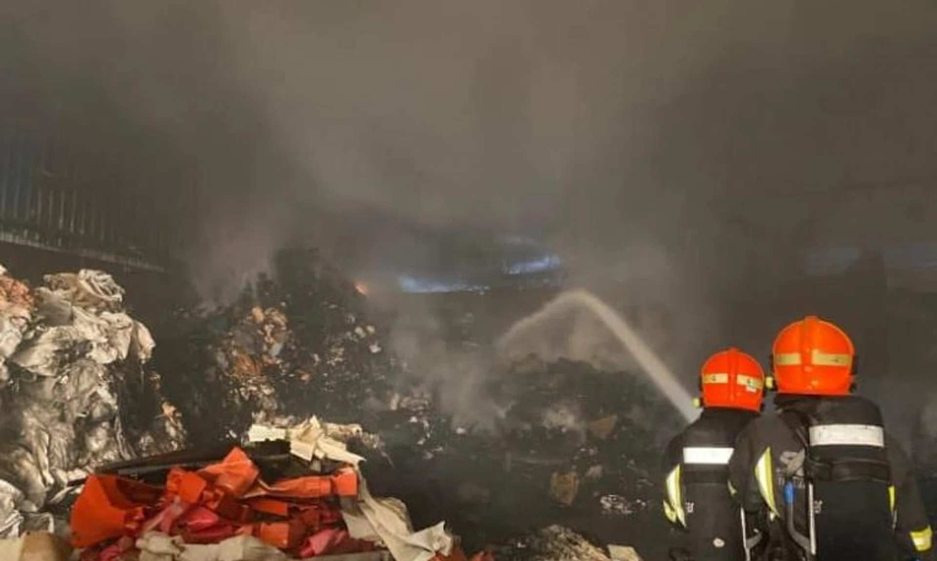The fire at 20 Jalan Samulun involved a large pile of construction waste. 