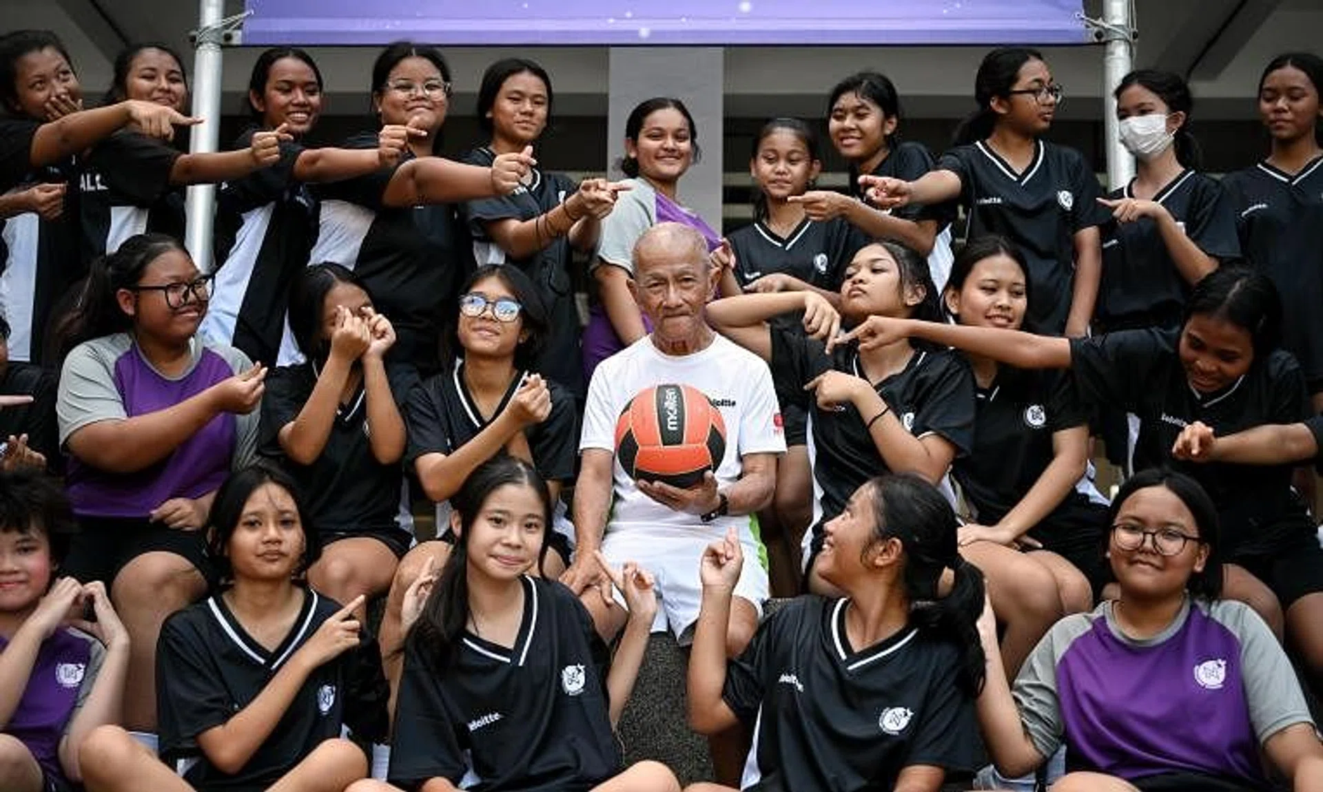 NorthLight School netball coach Liew Hin Joon, 75, began coaching the school in 2016.