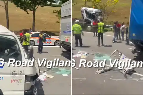 TPE collision leaves six injured amid five-heavy vehicle pile-up