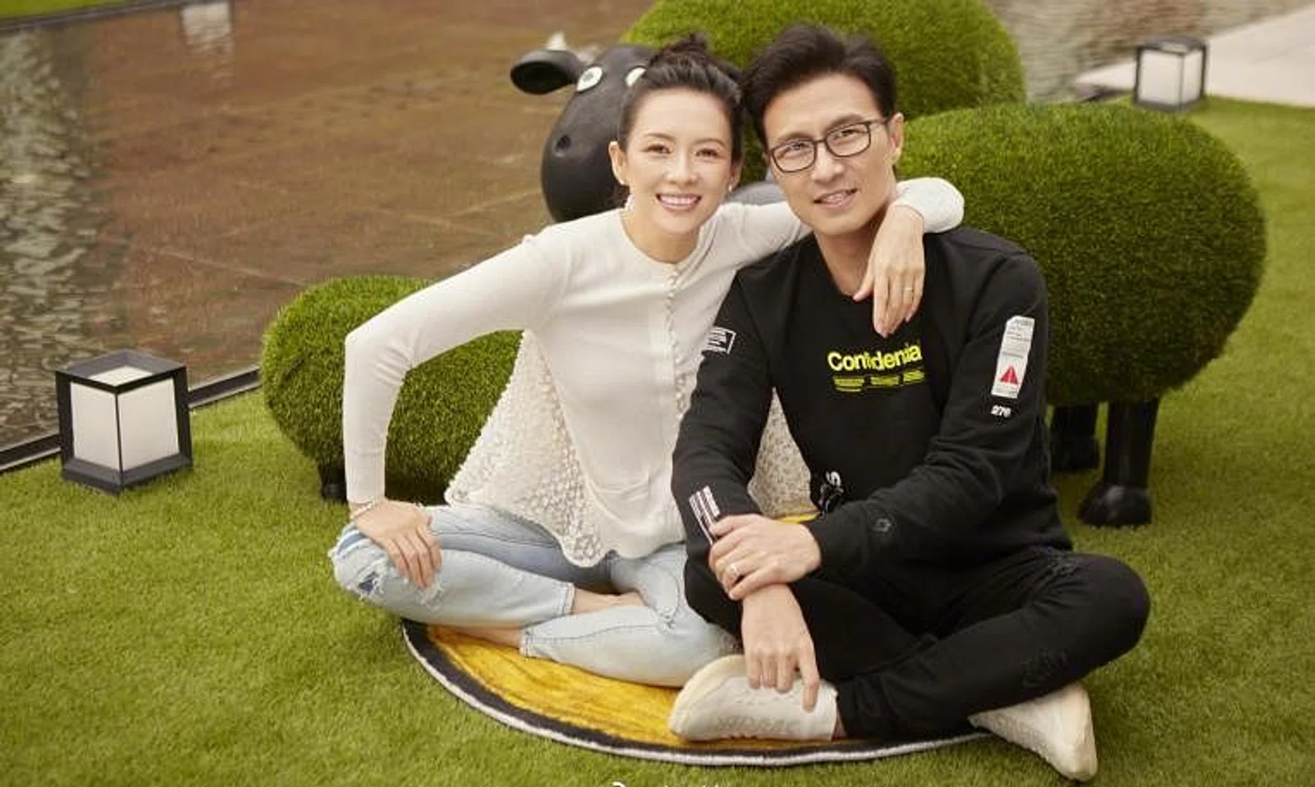 Zhang Ziyi and Wang Feng in a photo on social media in May 2020. The couple issued the same statement on their divorce separately on their Weibo accounts on Oct 23.