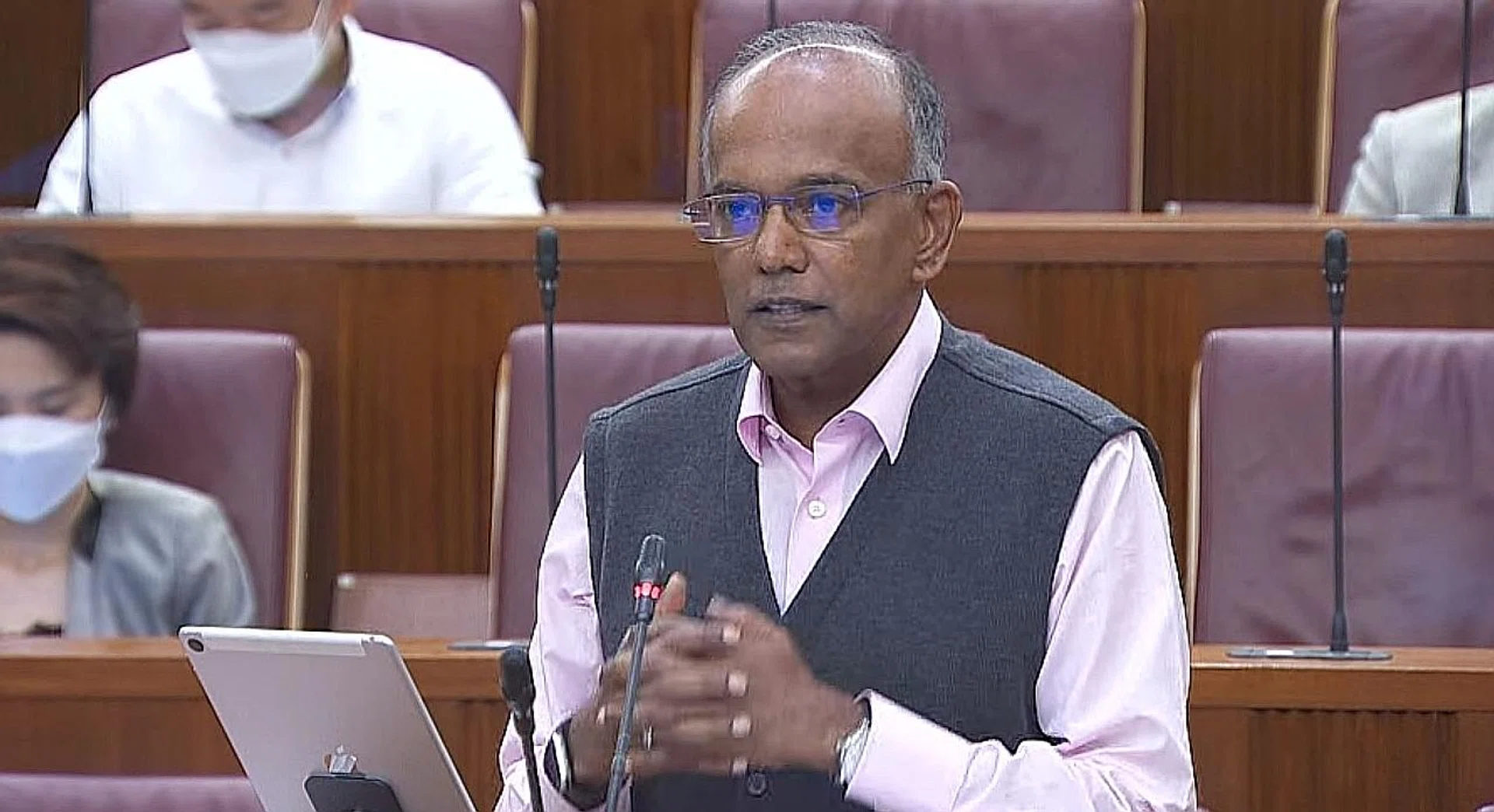 “Can I ask for Ms Khan to  confirm in this House that  everything she has told us is  accurate, that she did  accompany such a person and  such an incident did happen?” – Law and Home Affairs Minister K. Shanmugam