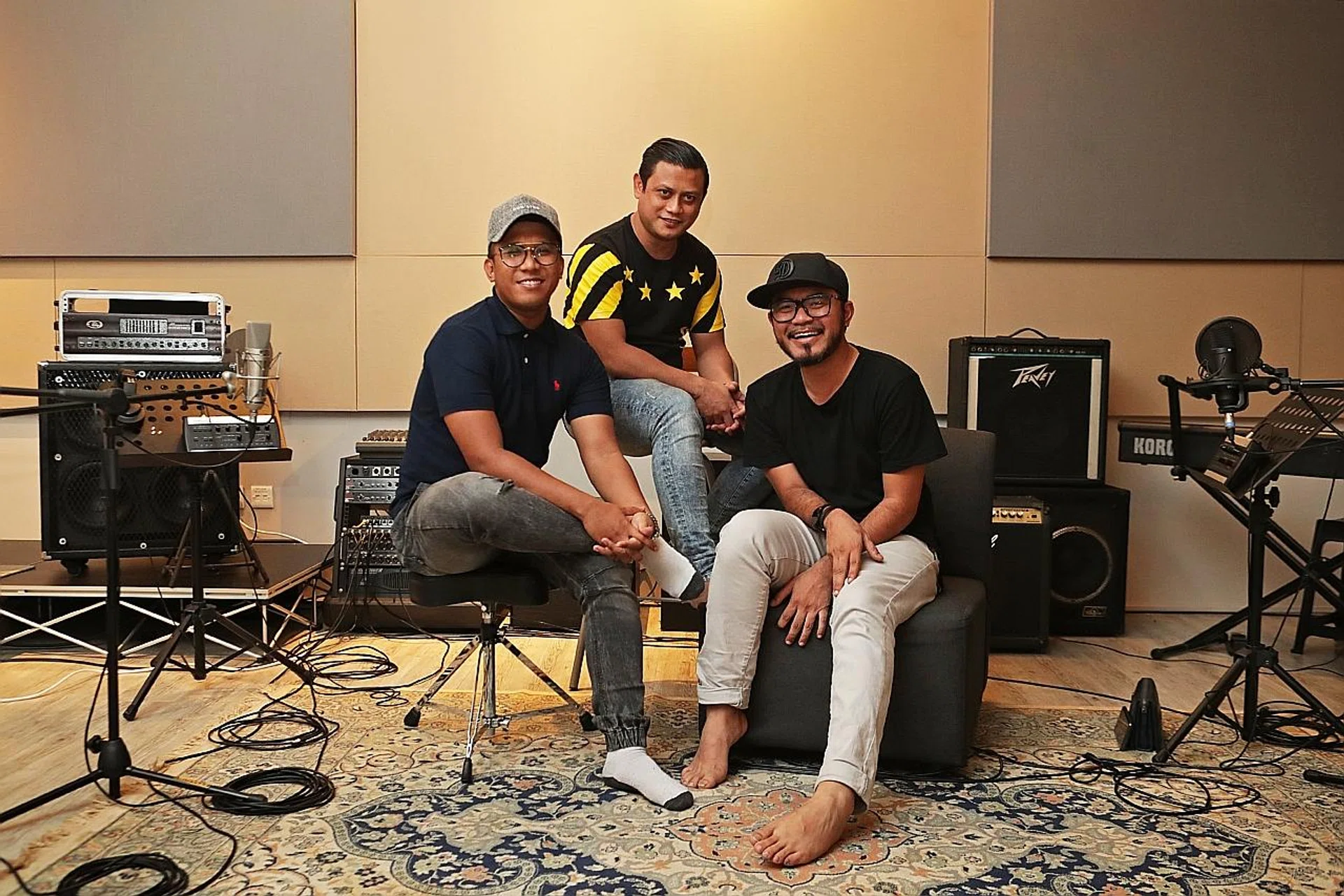 (Above, from left) Dzar Ismail, Raja Razie and Dyn Norahim. 