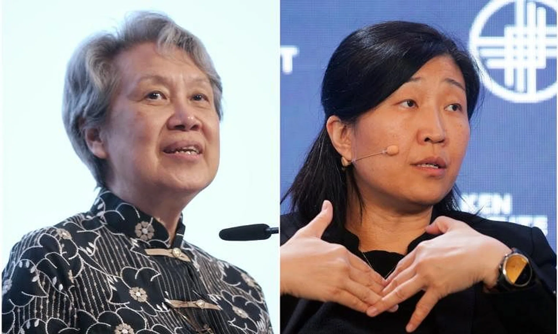Madam Ho Ching (left), chairman of Temasek Trust, is ranked No. 33 on the list. Ms Jenny Lee, managing partner of GGV Capital, is ranked 97th.