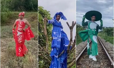 Malaysian dressmaker's political flag-inspired outfits go viral on TikTok