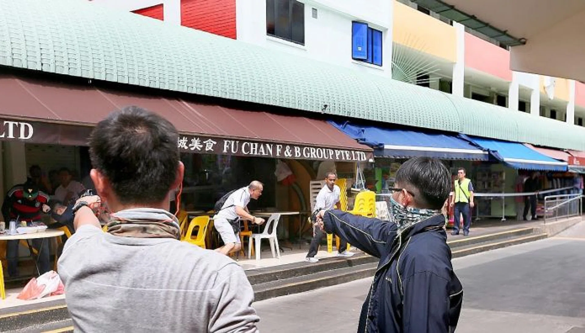PREPAREDNESS: The terrorist attack simulation at Chong Pang lasted 15 minutes.