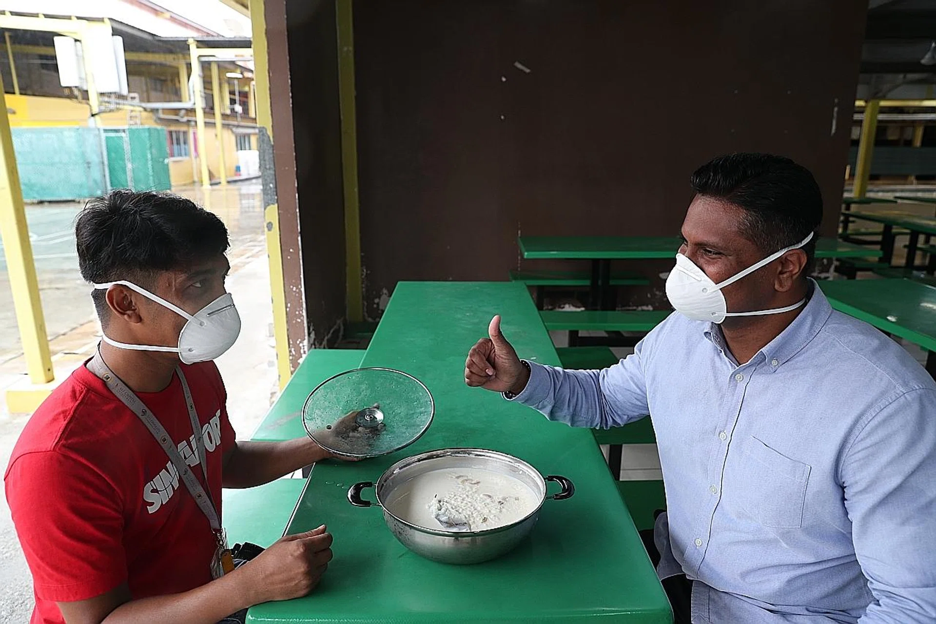 Mr Sheik Ismail (right) and Mr Sufian Supardi were part of the task force that looks after workers residing in Covid-19 cluster dorms. 