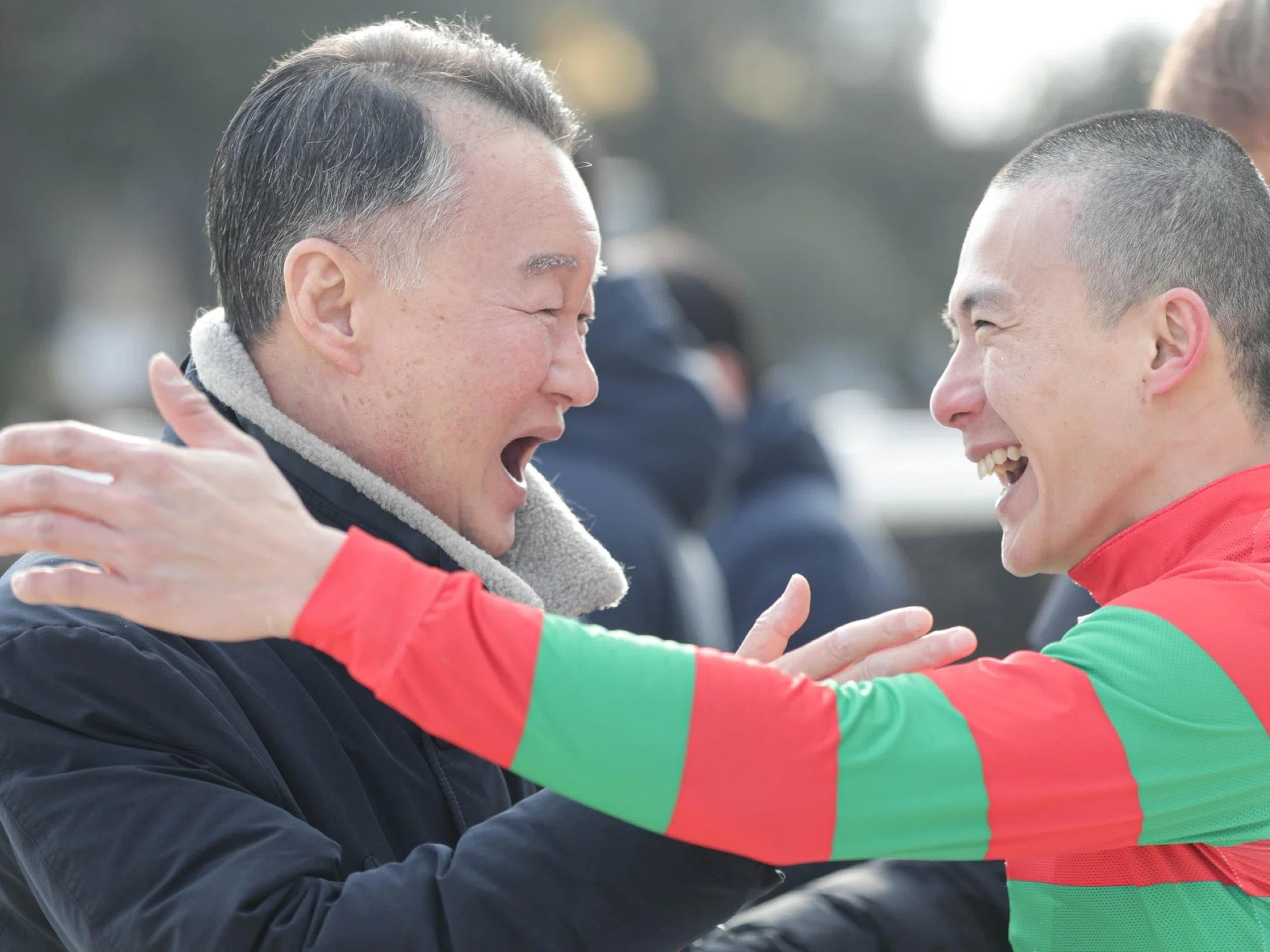 Jockey Wong Chin Chuen and trainer Kenny Seo Bum-seok sharing a special moment after Chan Famous won the Listed Sports Seoul Trophy (1,400m), a Classic trial in Seoul on Feb 23. The pair renew their partnership with Chan Famous in the Singapore Pools Trophy (1,200m) at Seoul on Sept 6.
