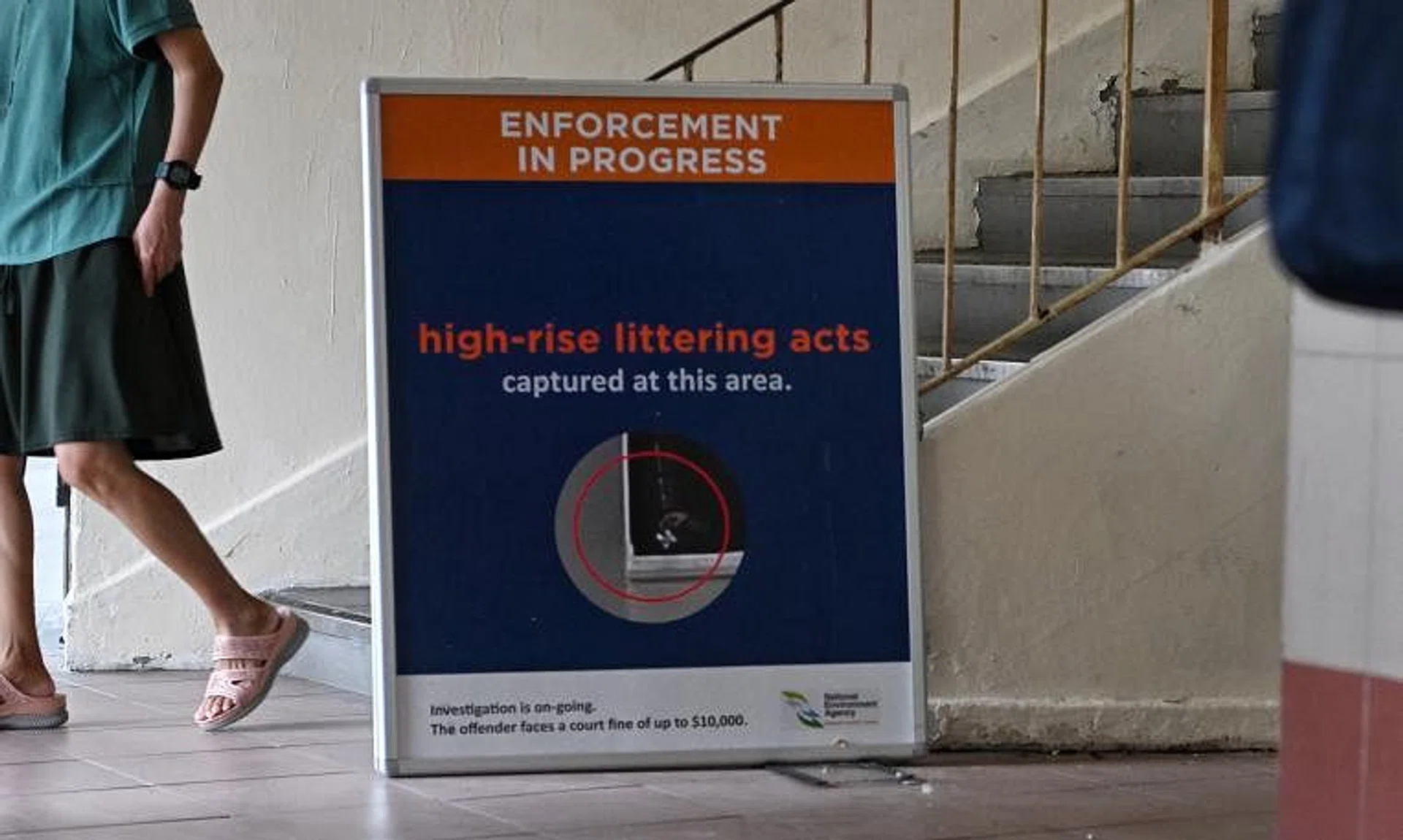 Those found guilty of littering from a residential flat face a fine of up to $2,000 for their first conviction.