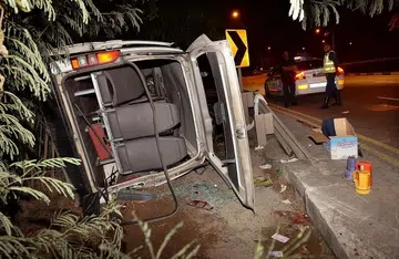 Did Certis Cisco van crash because of tyre on road?