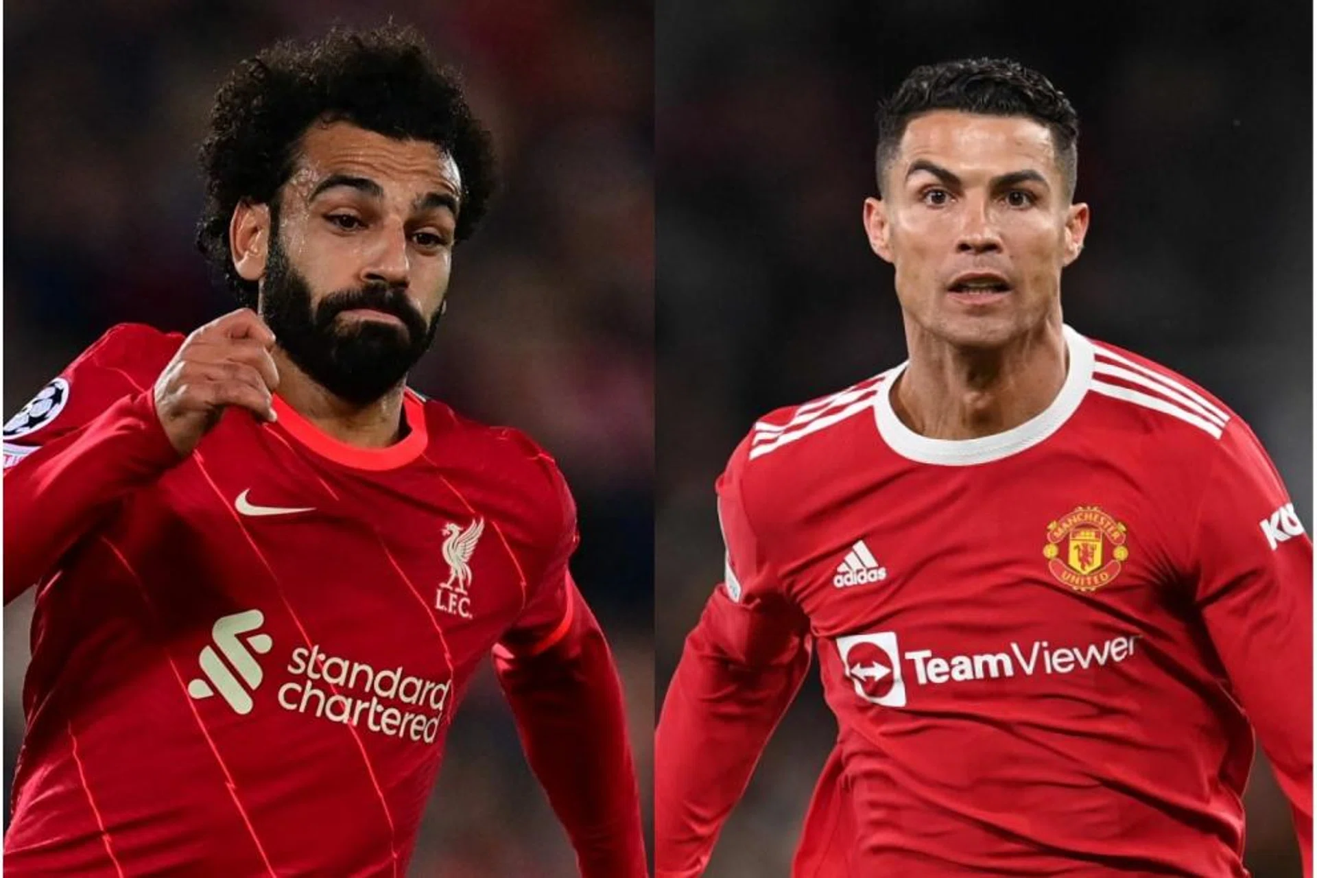 Mohamed Salah's (left) Liverpool will take on Cristiano Ronaldo's Manchester United on Sunday. 