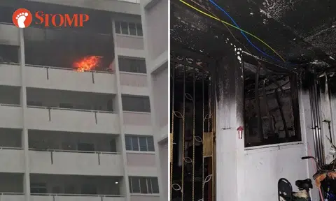 Grandpa and grandsons escape from unit near burning flat