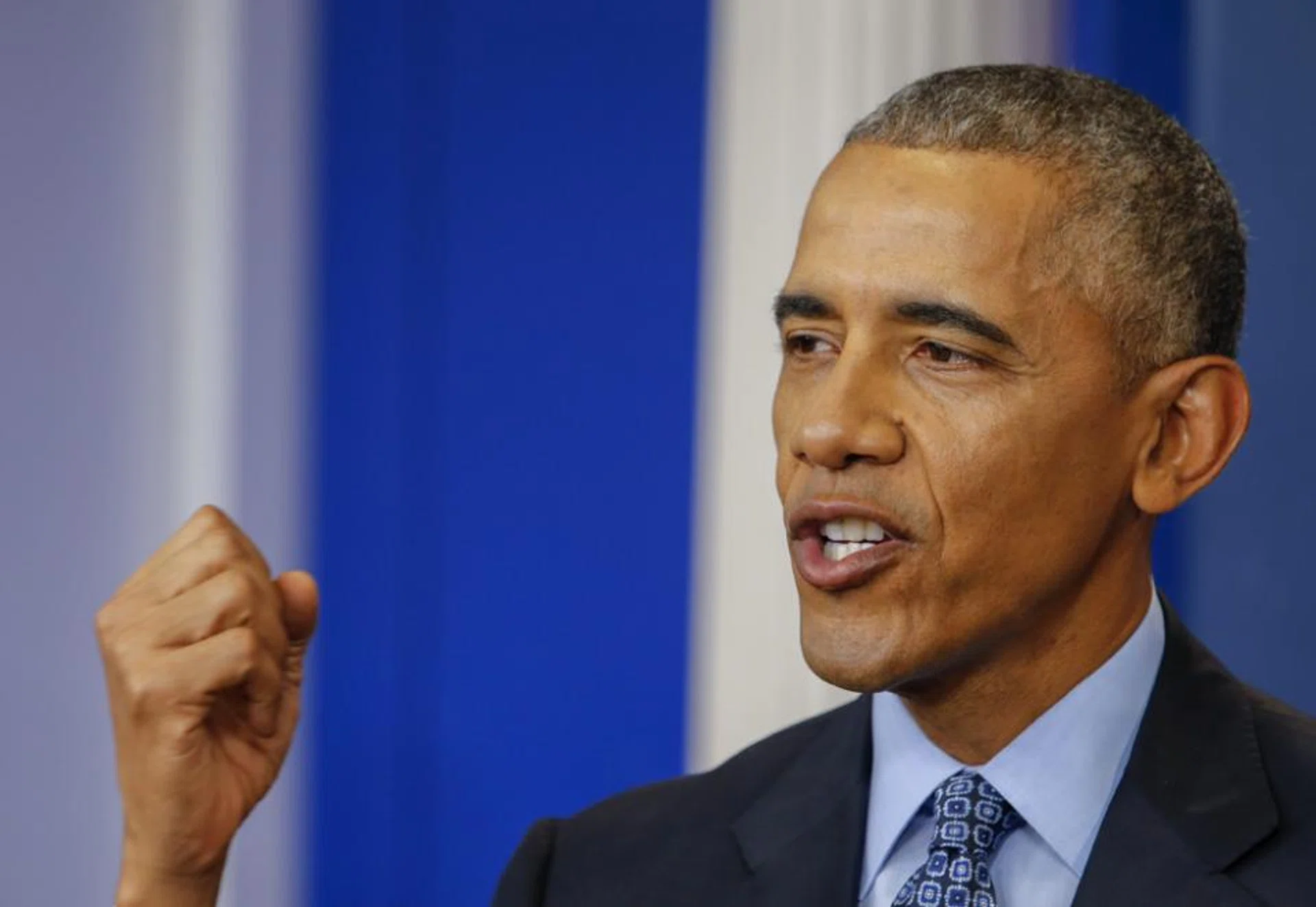 US President Barack Obama participates in his last press conference as president