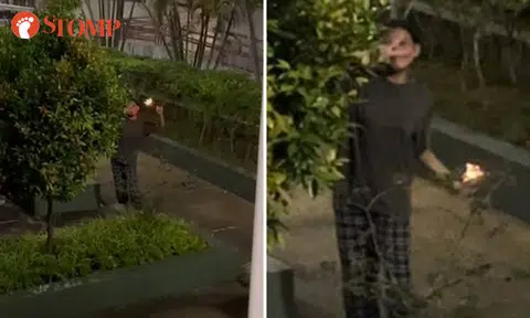 Youths play with fire sparklers, challenge resident to call police