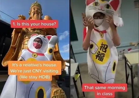 Heng ah! Huat ah! God of Fortune and Fortune Cat get together