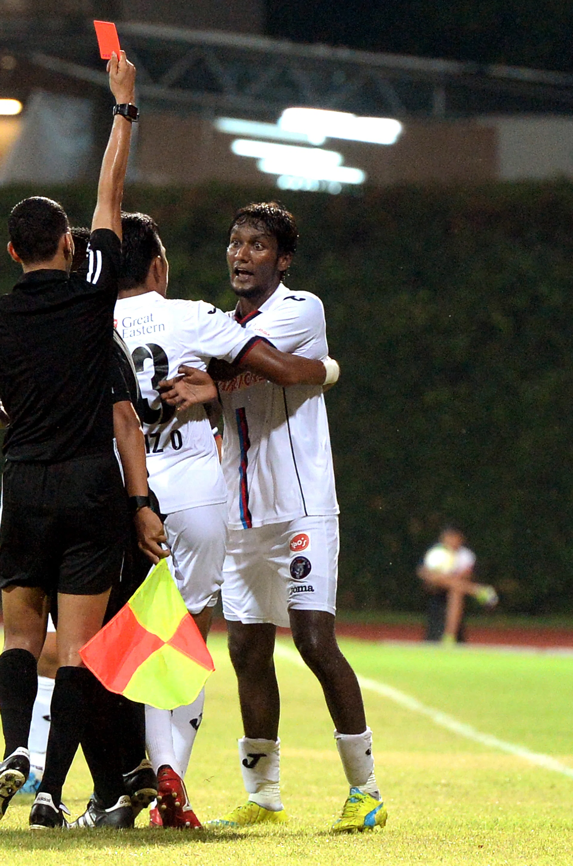 "I’m confident that we have replacements for every position. I’m sure that the person coming in and taking my place will do a good job." — Warriors centre back Madhu Mohana (above, right), who is suspended after getting sent off against Home United