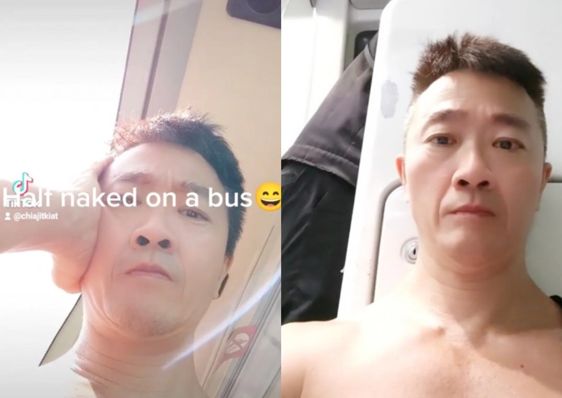 Vincent has also posted videos of himself exercising topless on trains.