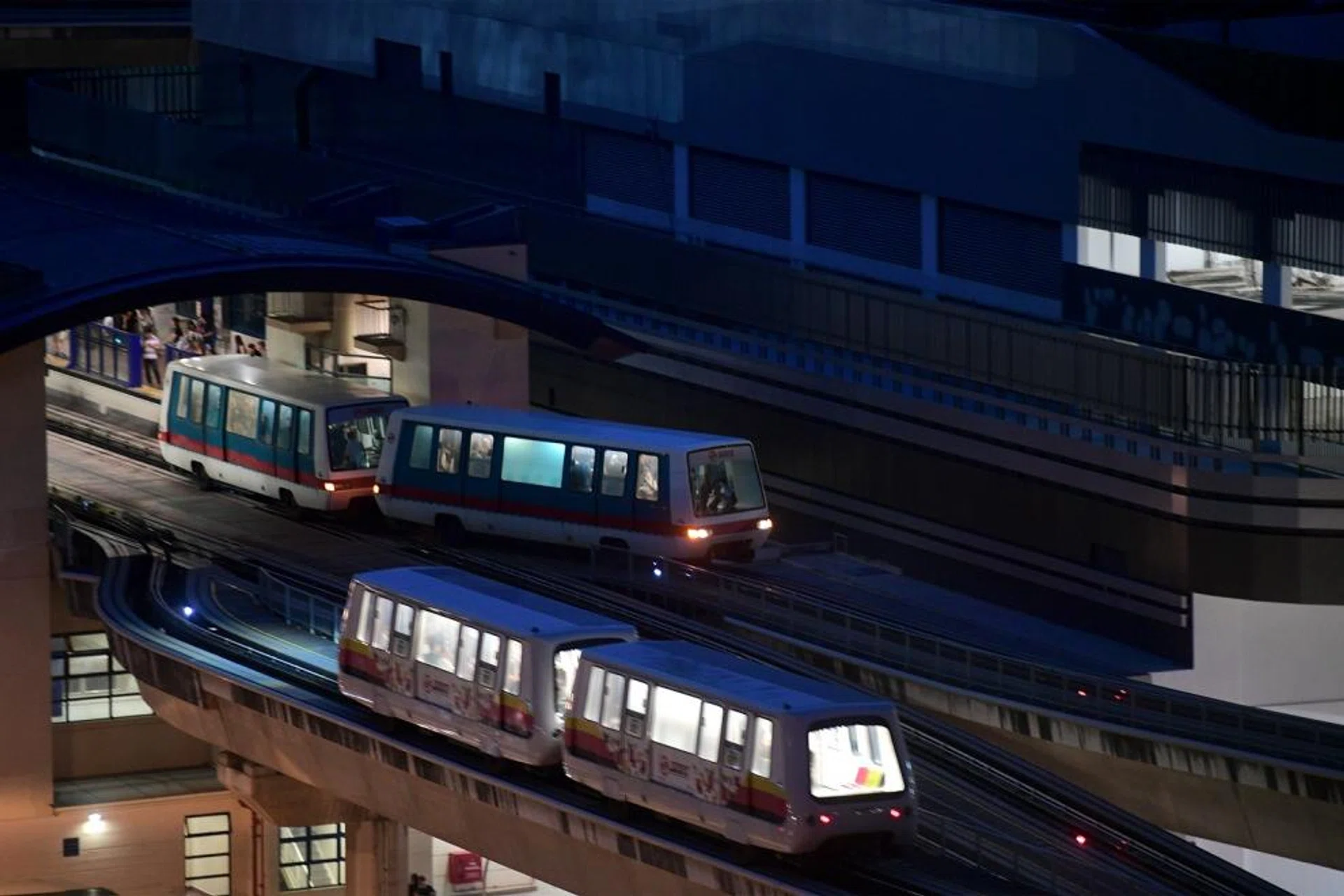 Trains traffic at Bukit Panjang LRT Station on 8 March, 2017.