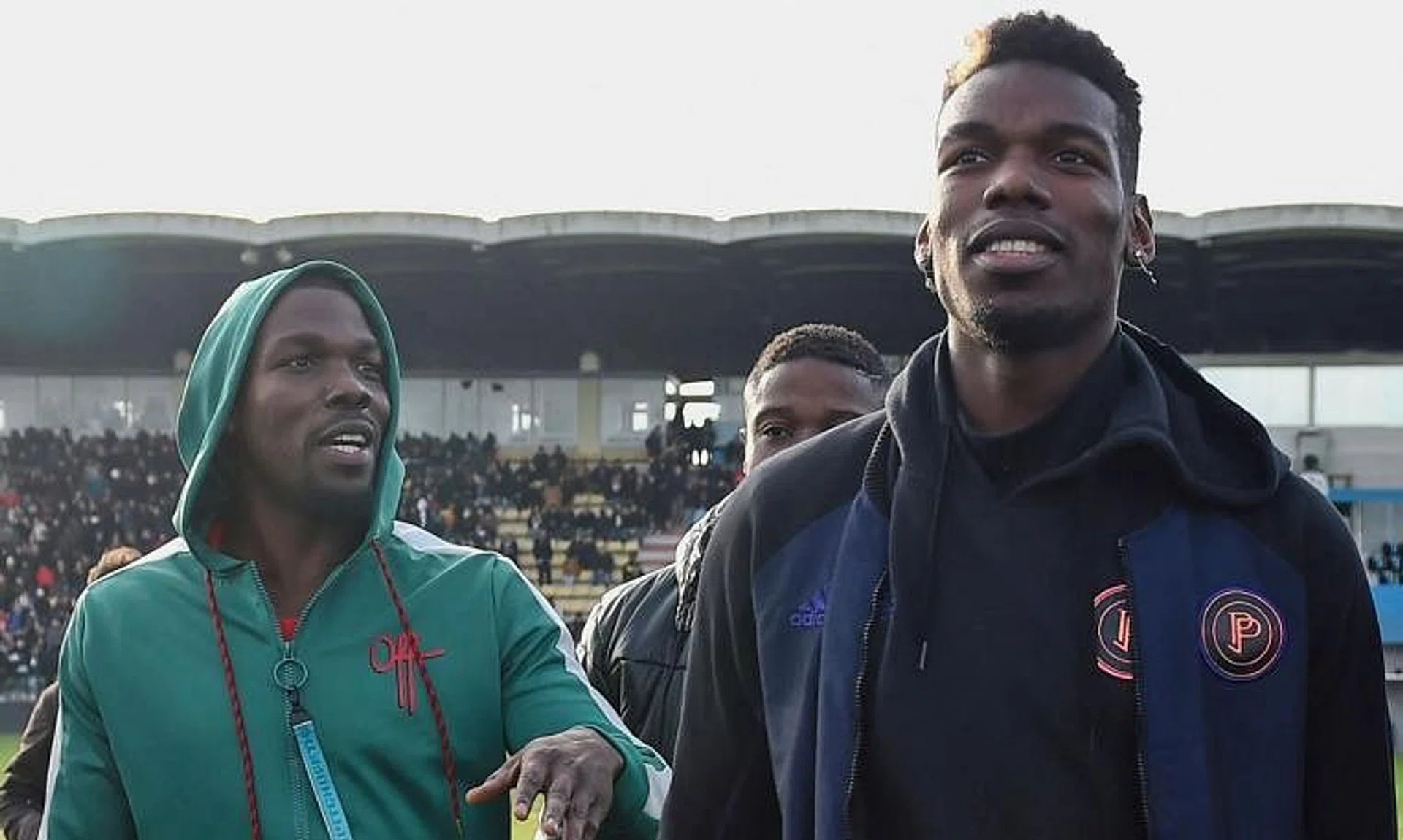 Mathias Pogba (left) has been charged over a bizarre video promising "great revelations" about his brother Paul.