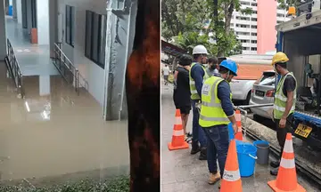Water pipe bursts overnight in Clementi