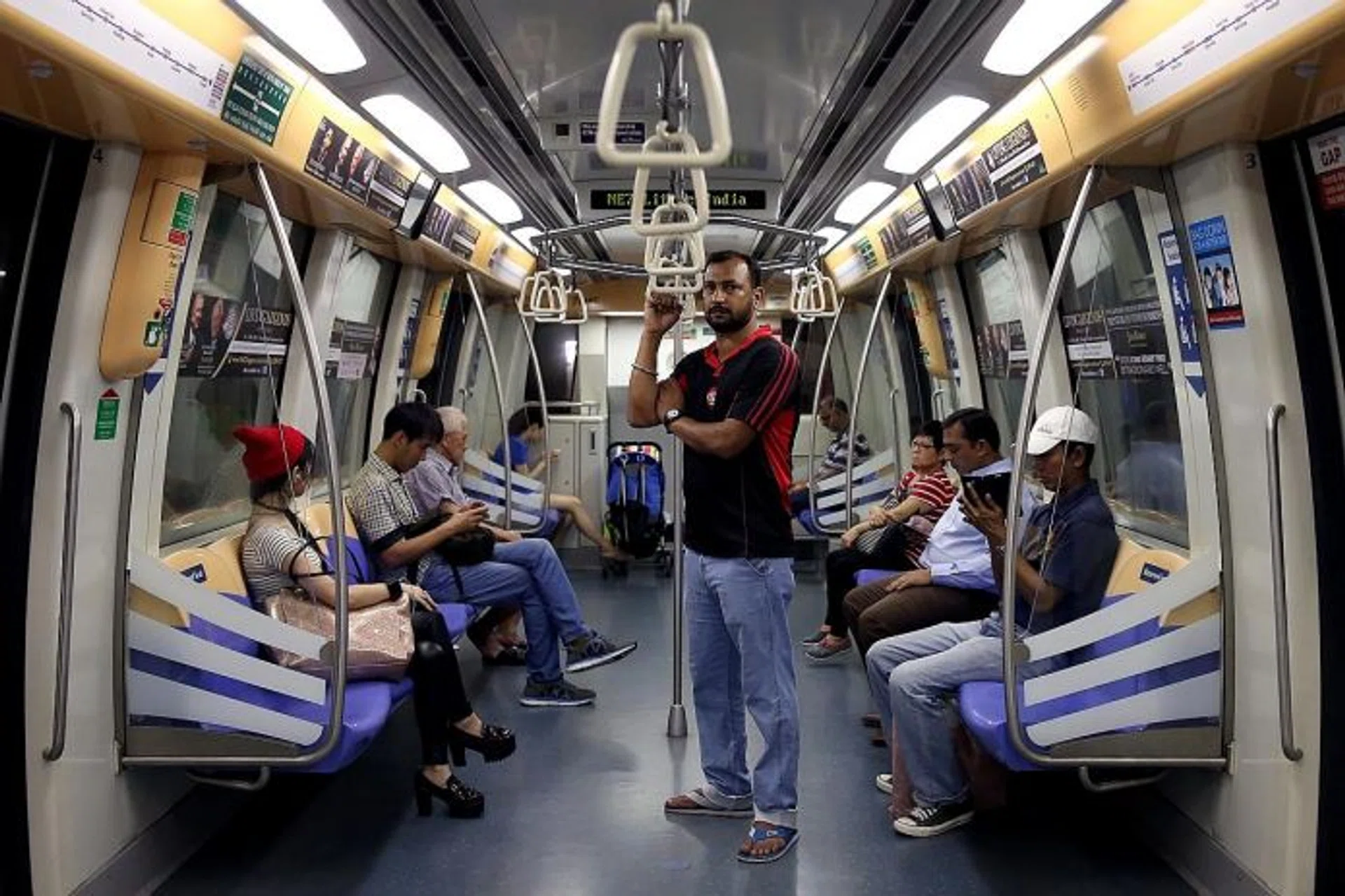 SHUNNED: Mr Jasvir Singh, who takes the MRT on Sundays, says other passengers sometimes move away from him.