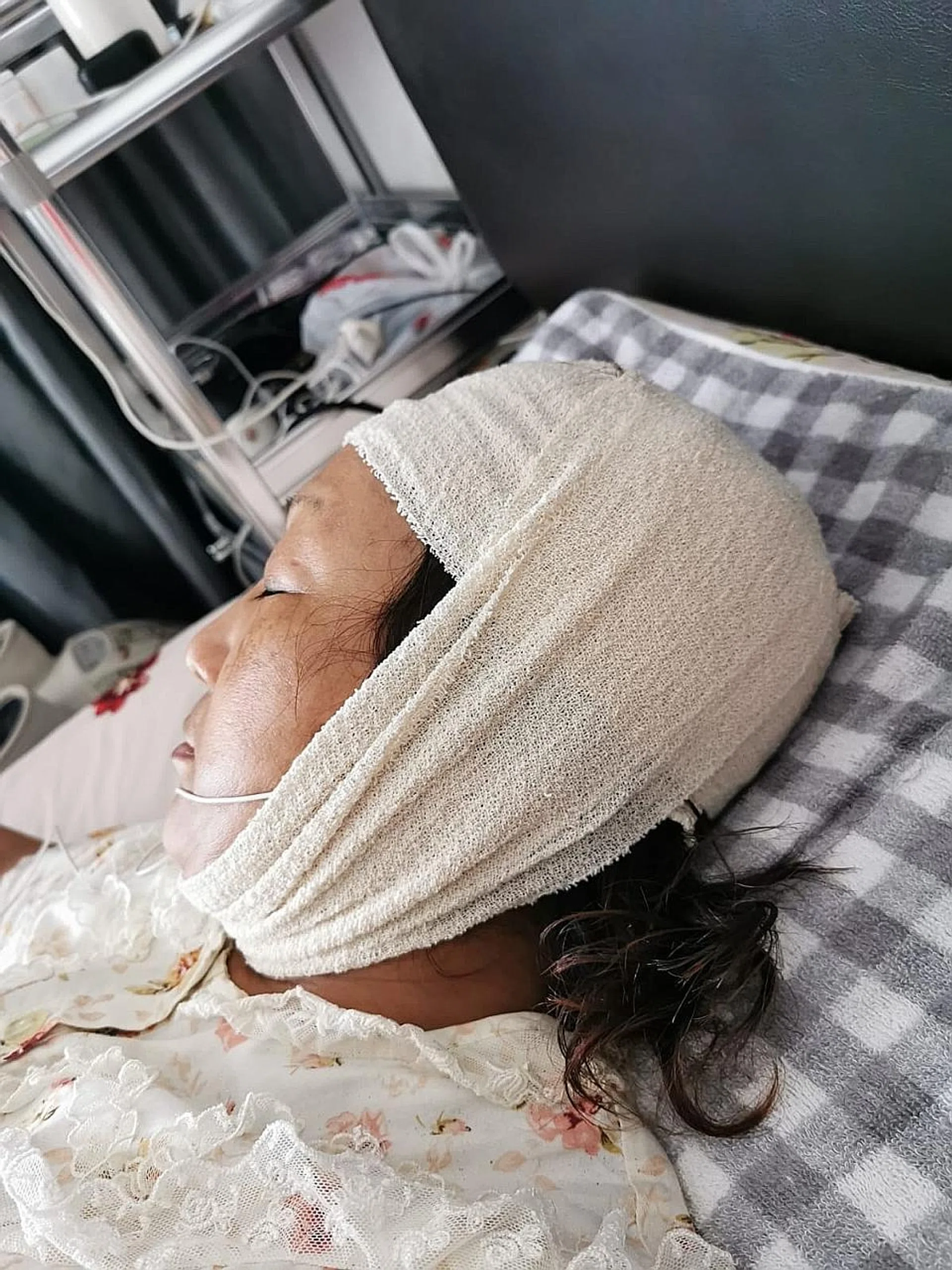 Ms Juddy Huang, 52, and her husband were cycling on the Park Connector at East Coast Park. 