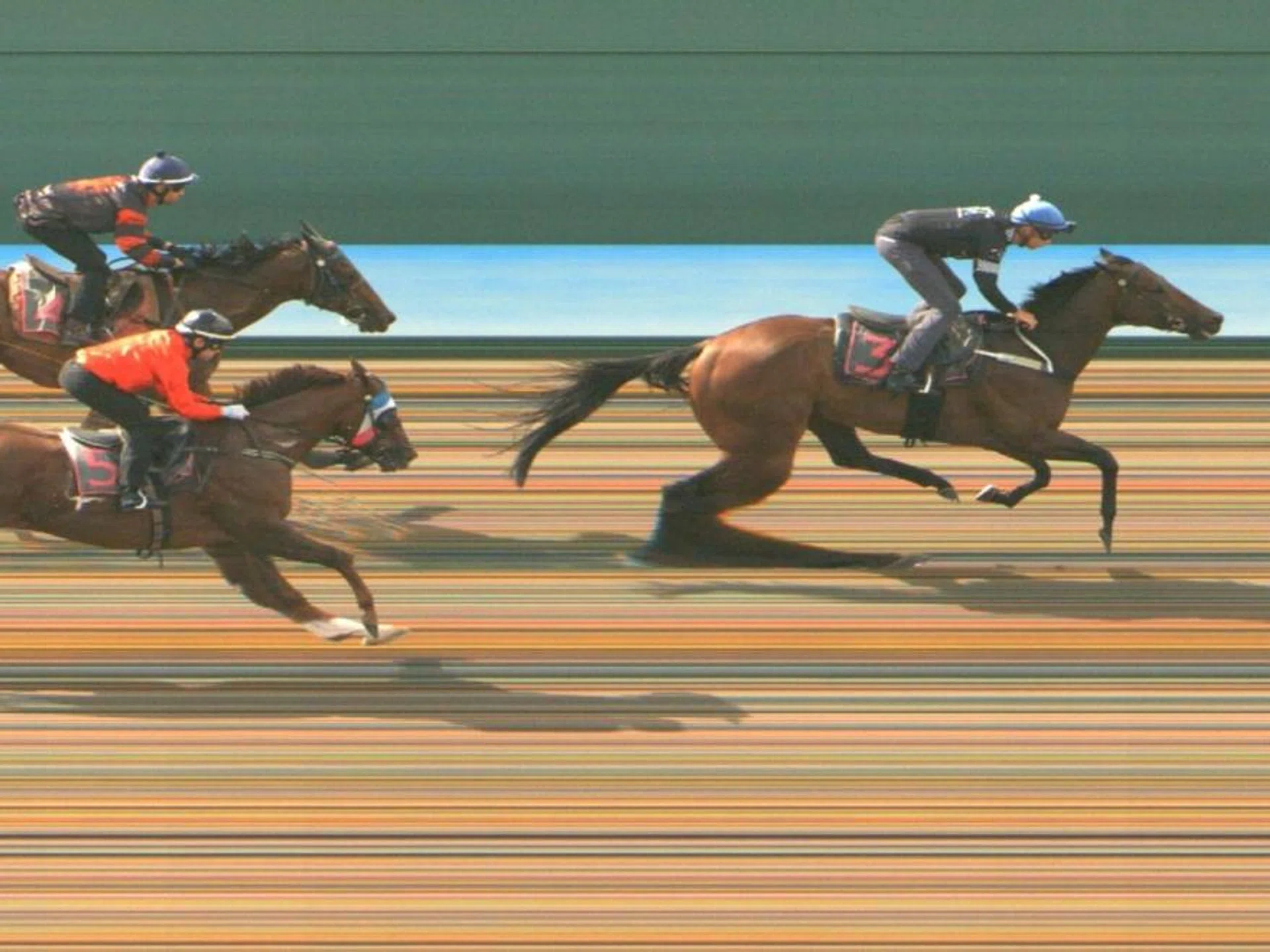 Renzo (Bernardo Pinheiro) leaving Ejaz (Manoel Nunes, No. 5) and Red Dot (Ruan Maia) trailing in his wake when winning Trial No. 2 at Kranji on May 21.

