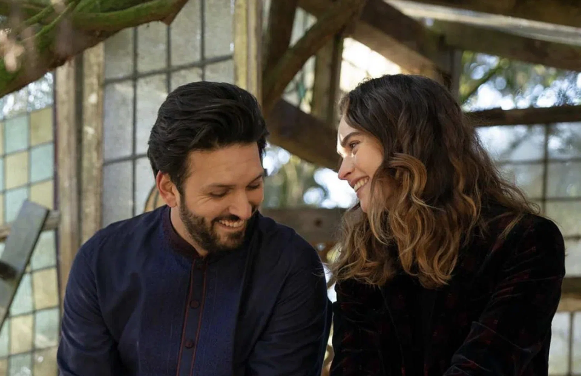 A scene from the movie What’s Love Got To Do With It, which stars Lily James and Shazad Latif, and centres on arranged marriages. 