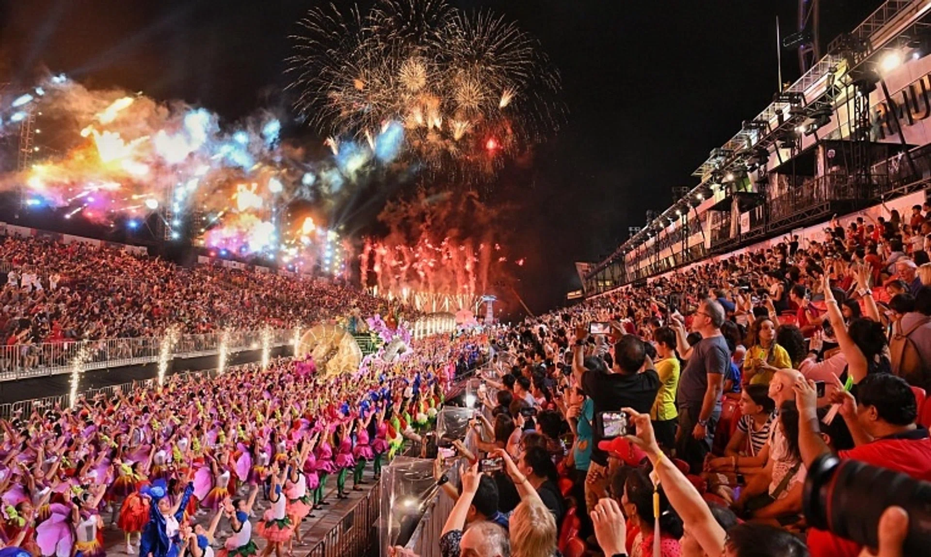 About 18,000 people participated in Chingay 2024, held at the F1 Pit Building.