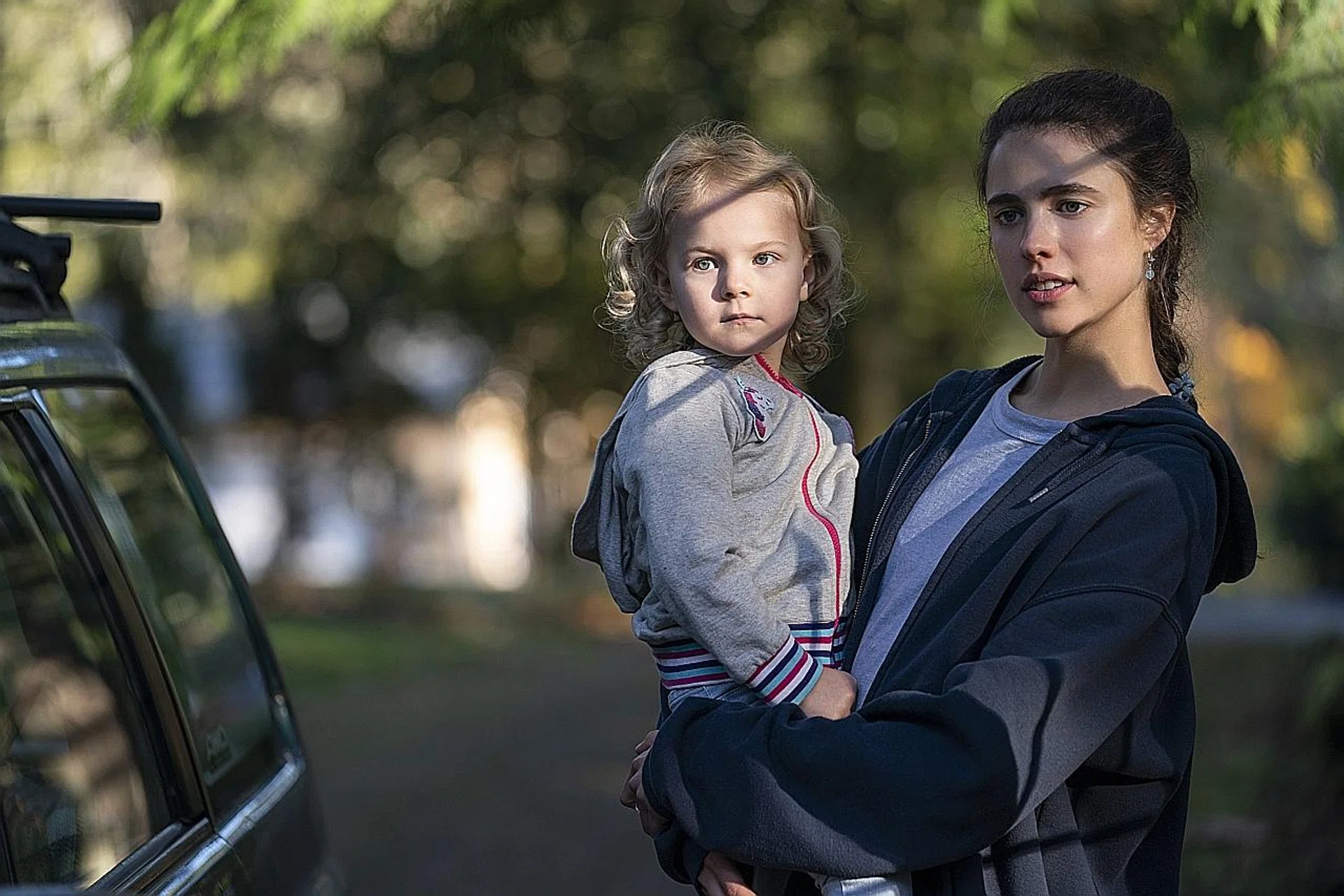 Margaret Qualley (right) delivers a tour de force performance in Maid. 