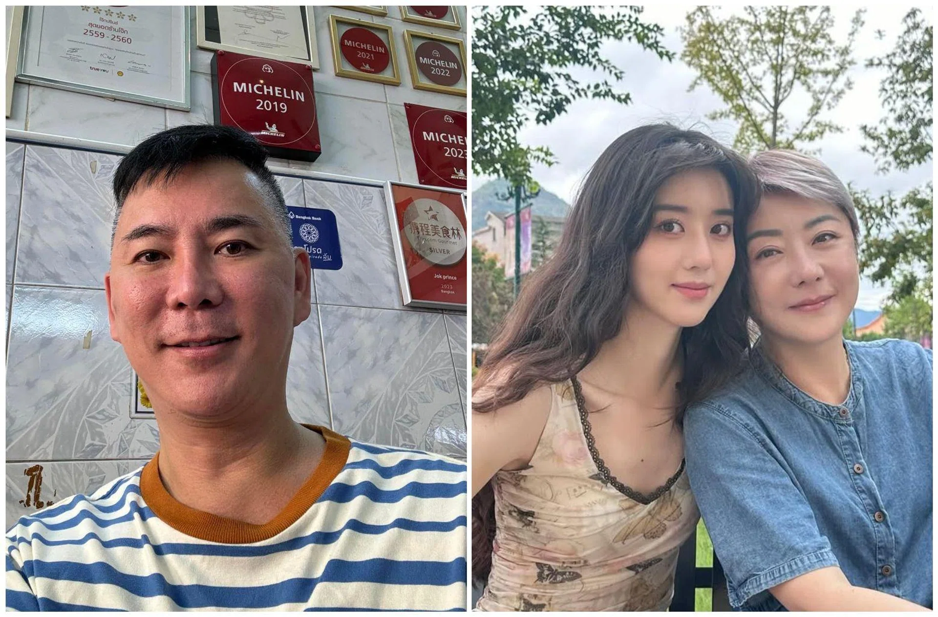 Celebrity hairstylist Addy Lee (left) claims he bought expensive gifts from luxury brands for local TV host Quan Yifeng and her daughter Eleanor Lee (both right) over the years. 