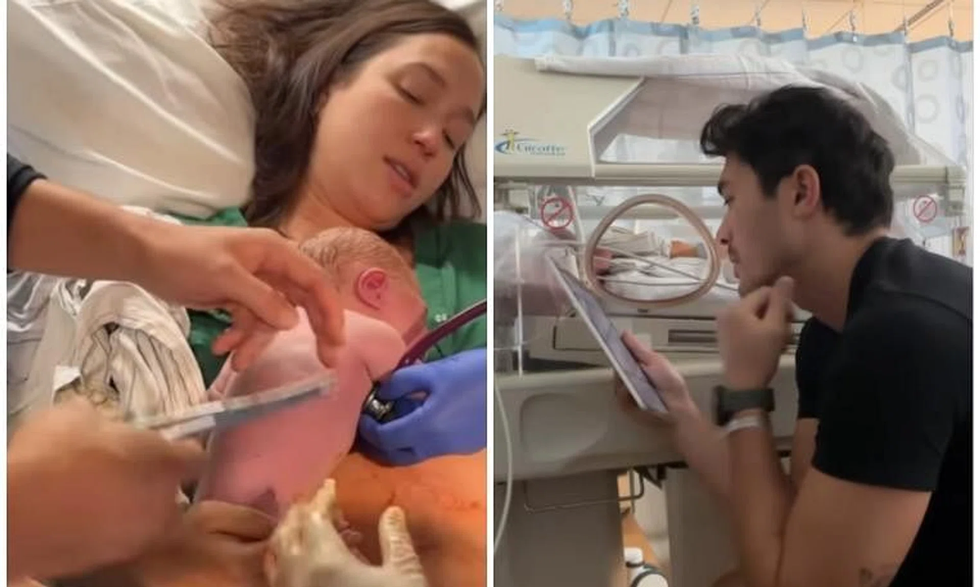 The couple's baby had to stay in the neonatal intensive care unit for a “10-day course of antibiotics” due to medical complications.