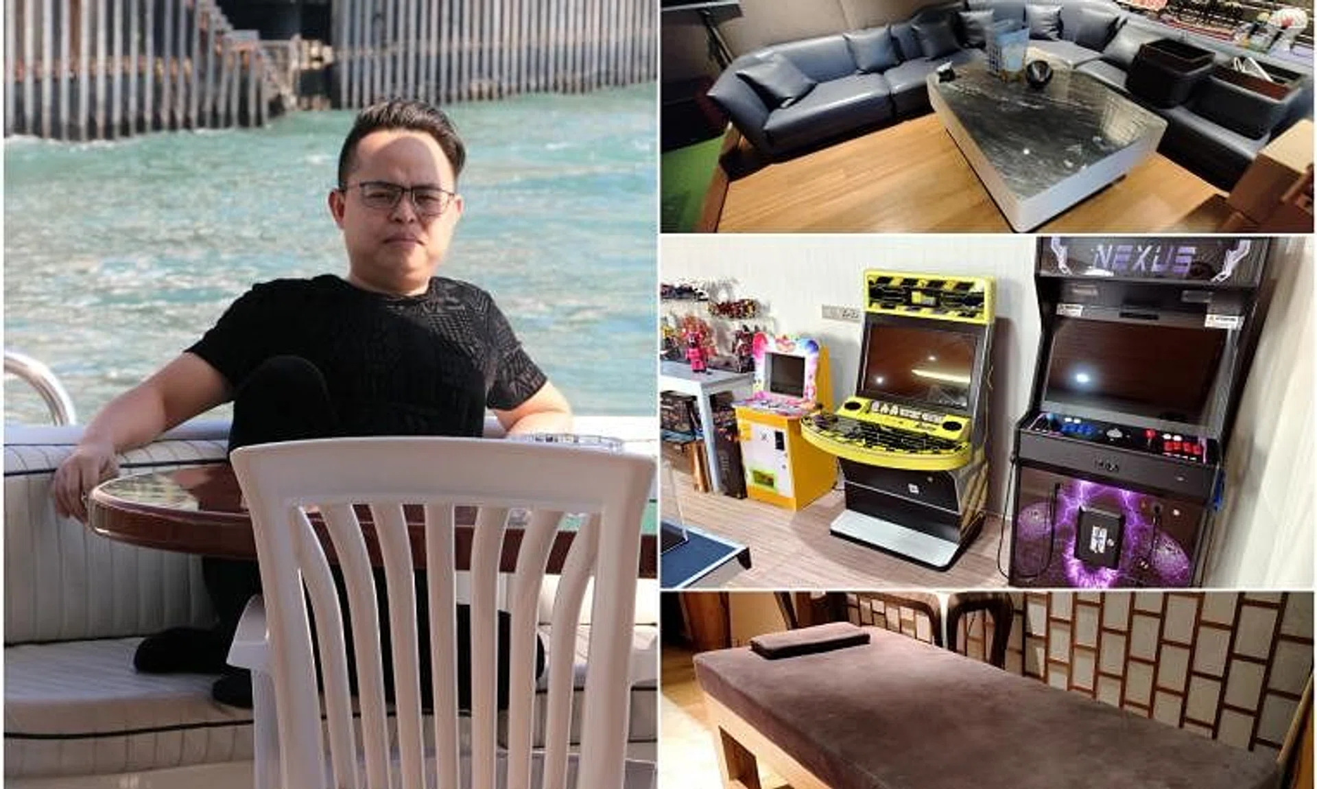 Su Binghai's home in Jalan Asuhan features a KTV lounge, arcade game machines, a dedicated massage room, and 10 large safes.