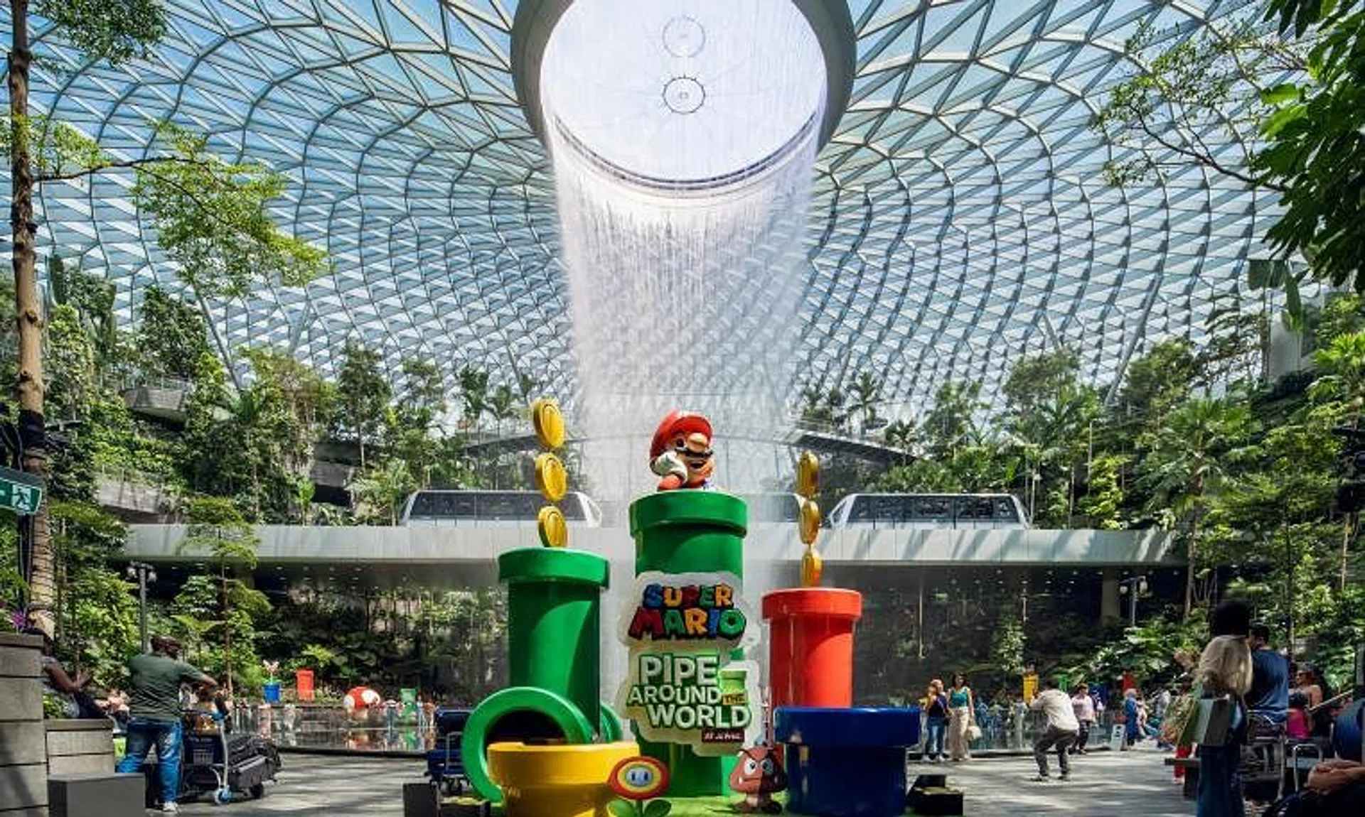 Jewel Changi Airport will be peppered with photo spots that feature characters and icons from the Mario family from now till Jan 1.
