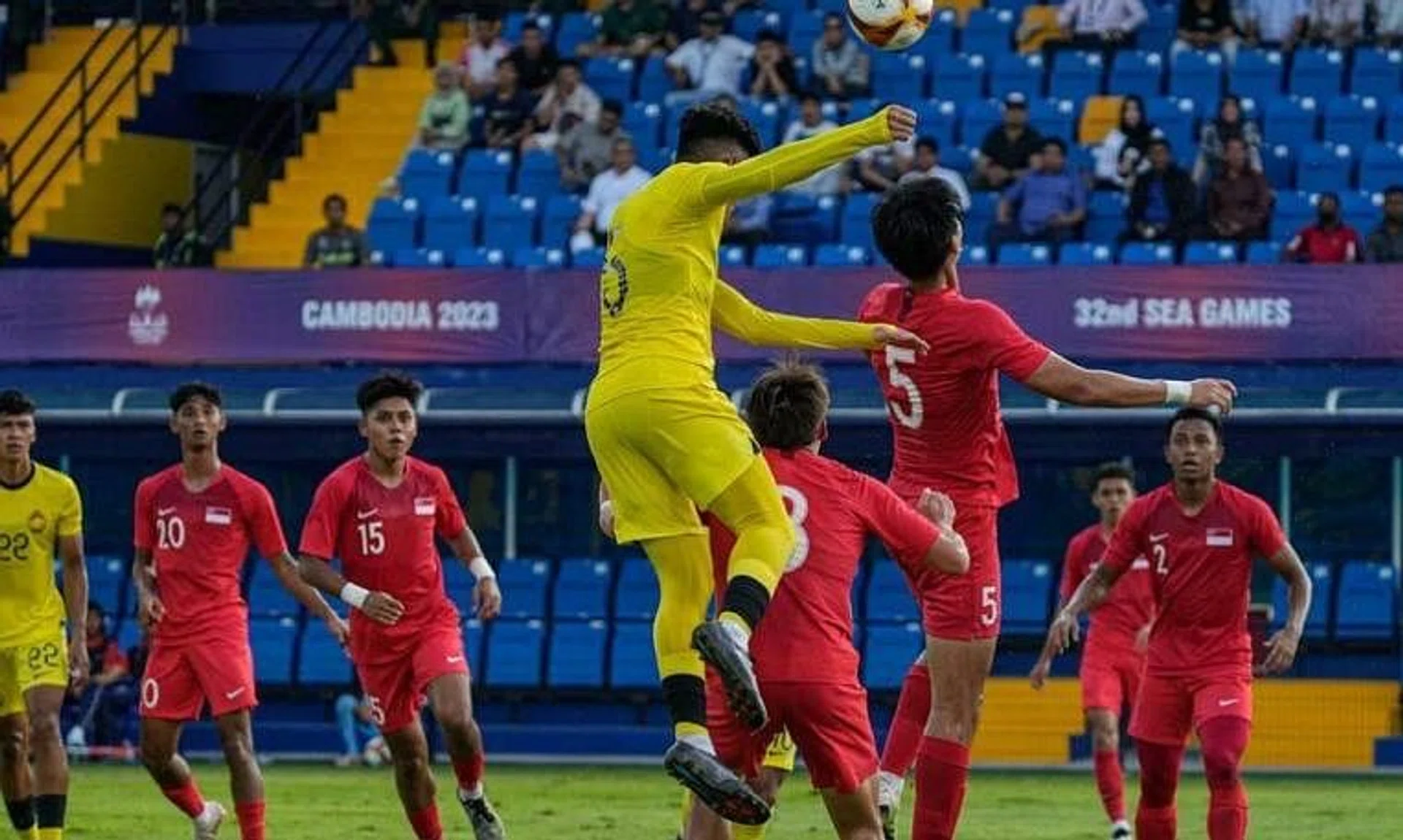 Singapore's Under-22 team went into the break 2-0 down and conceded five in the second half.